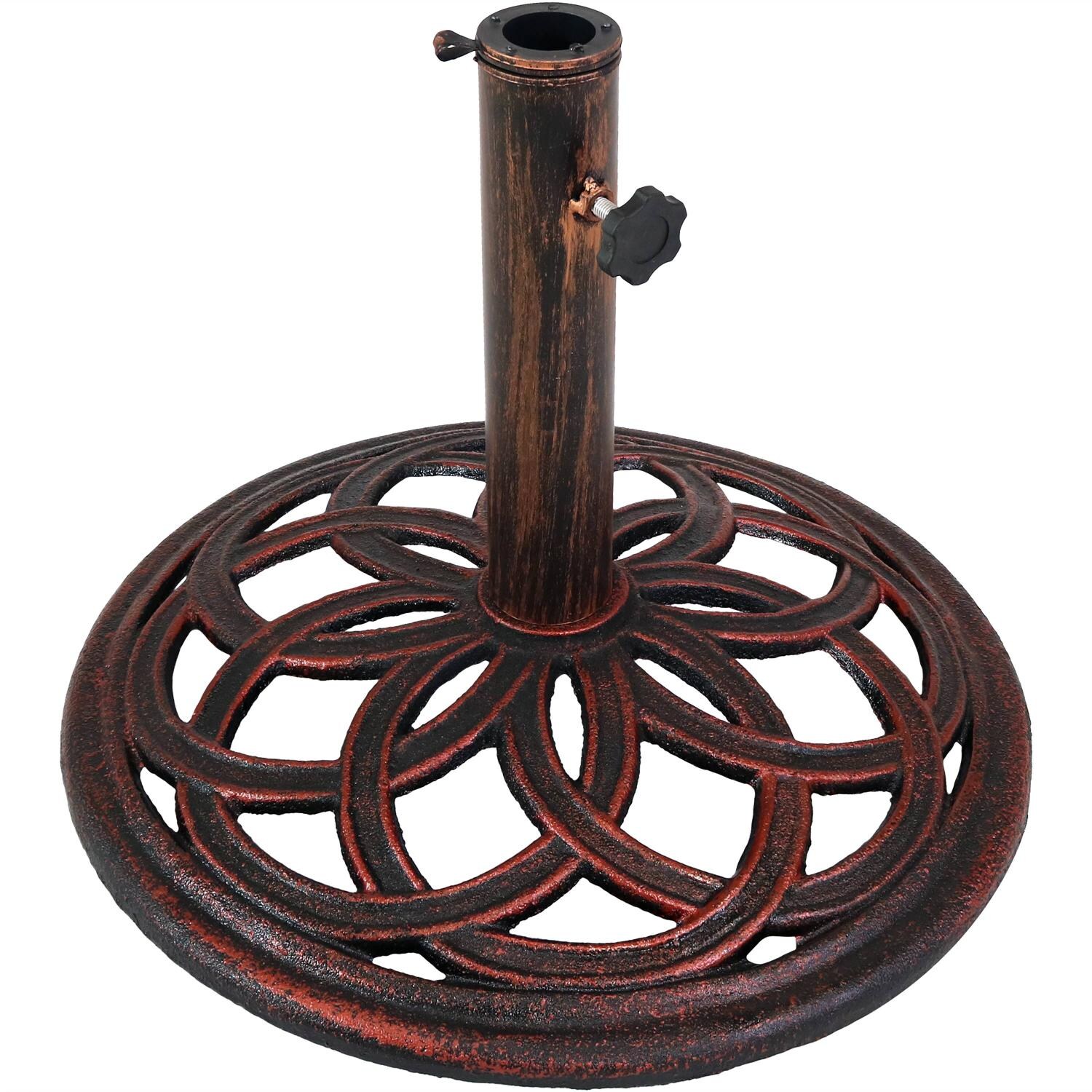 Sunnydaze 17 Lb Celtic Knot Cast Iron Umbrella Base - Red image