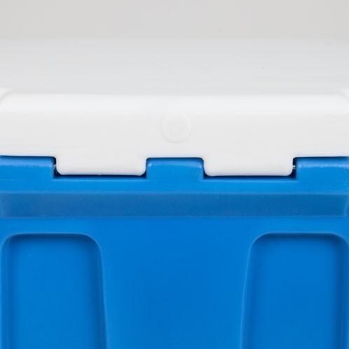 Grizzly Coolers IRP-9070-ODGREEN 75 Quart Ice Chest - Back Hinge (Shown With Blue Cooler) thumbnail