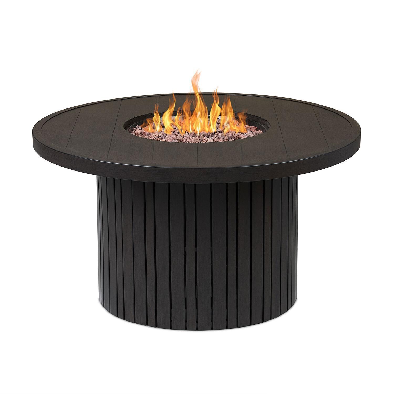 Westlook 40-in Round Metal Propane Fire Table in Bronze Coral by Lakeview Outdoor Designs - Top View - White Background thumbnail