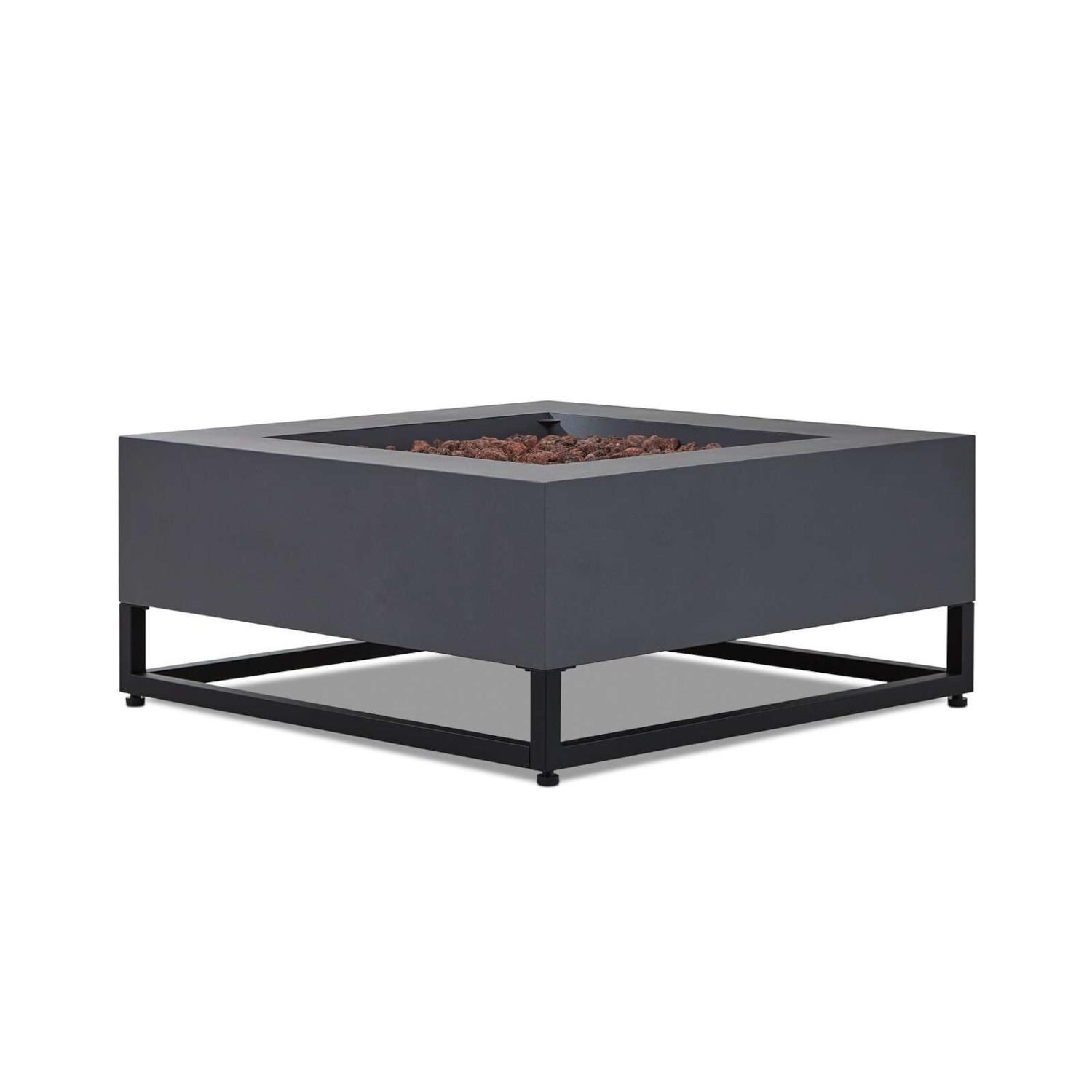 Craft Bay 4 Pc Powder Coated Steel 36 Inch Square Fire Pit in Weathered Slate by Lakeview - Angled - White Background thumbnail