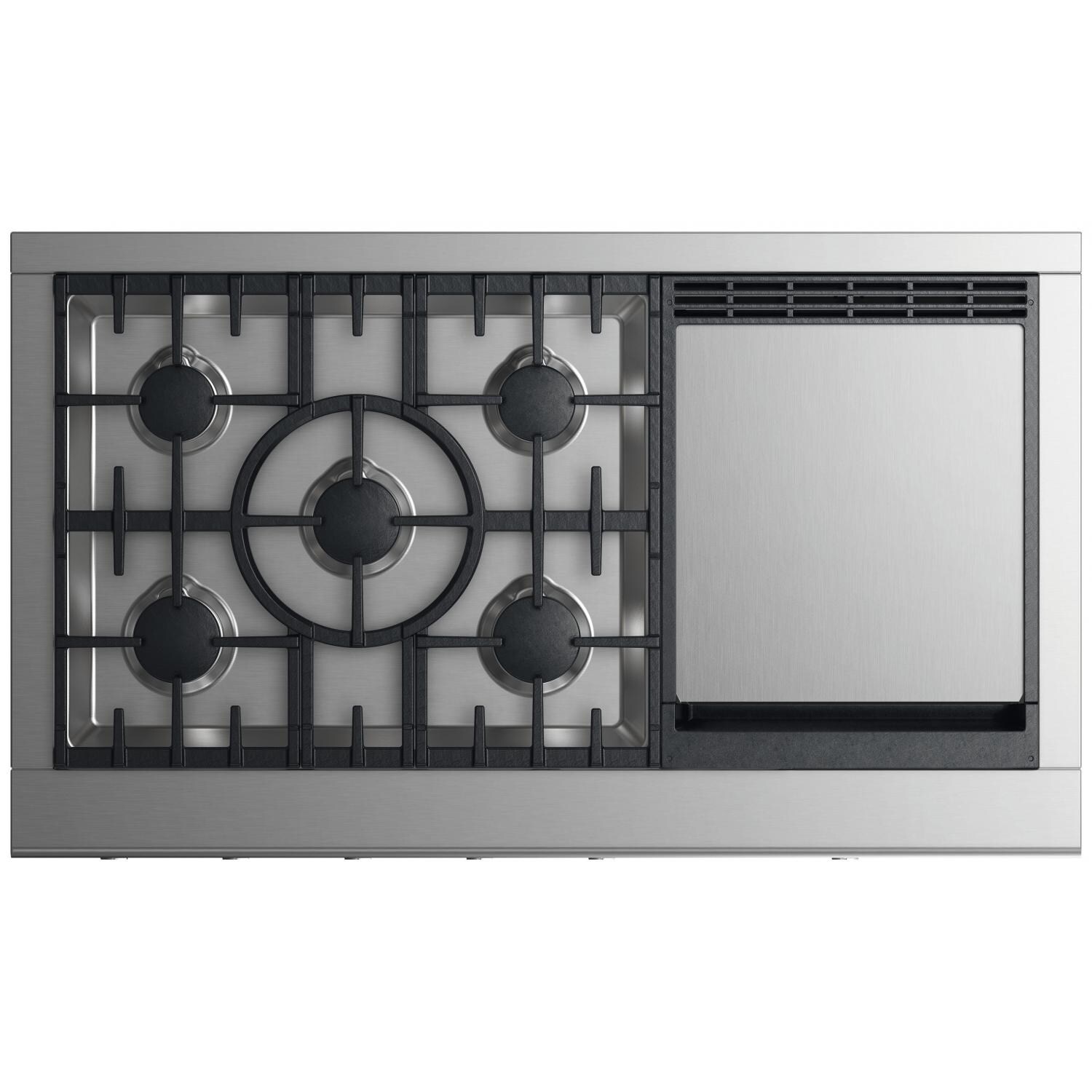 Fisher Paykel Professional 48-Inch 5-Burner Gas Cooktop With Griddle - Top View thumbnail