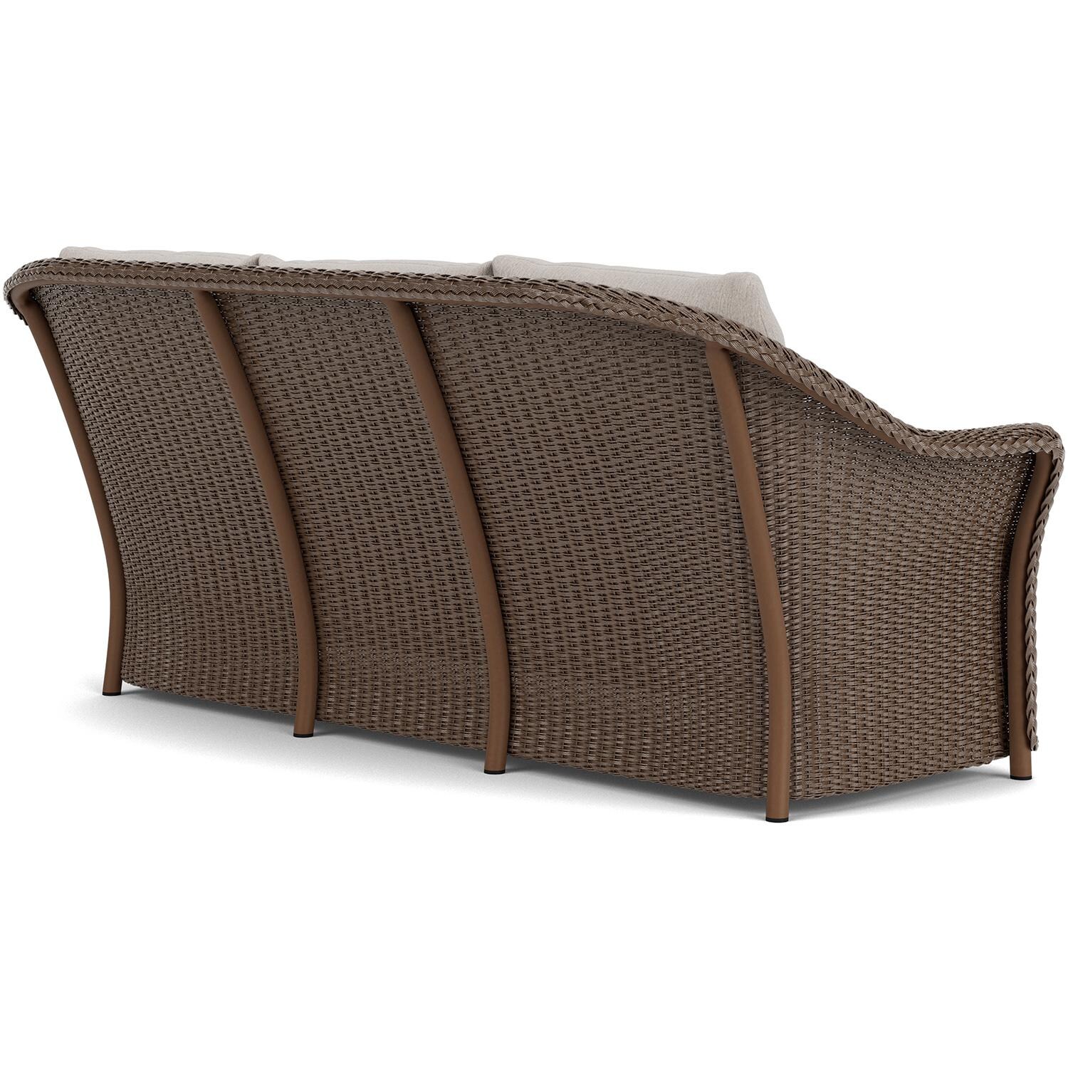 Lloyd Flanders Weekend Retreat Sofa in Bark Finish W/ Remy Cloud Fabric - Back Right thumbnail