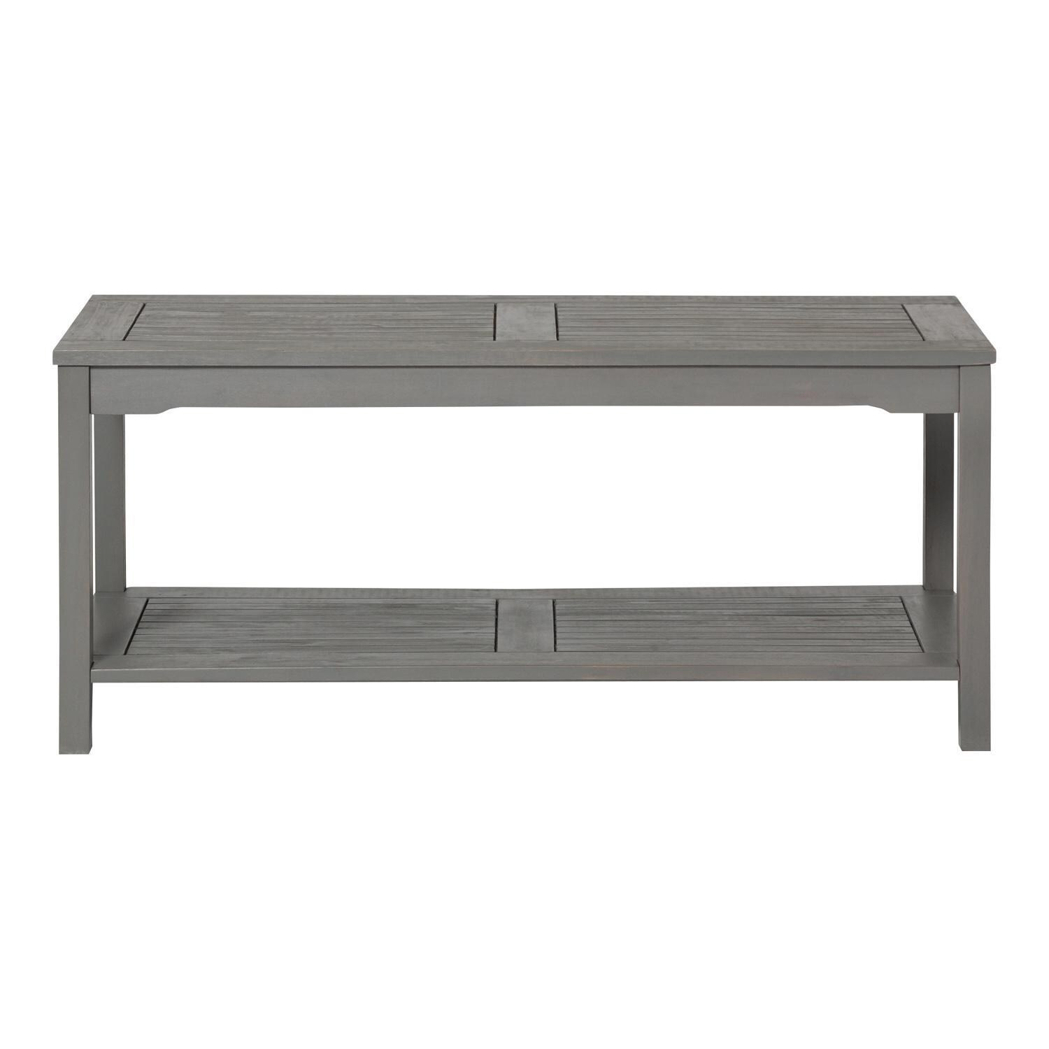 Ultimate Patio Horizon Way 47 X 20 Inch Rectangular Acacia Patio Coffee Table - Gray Wash - Front View thumbnail