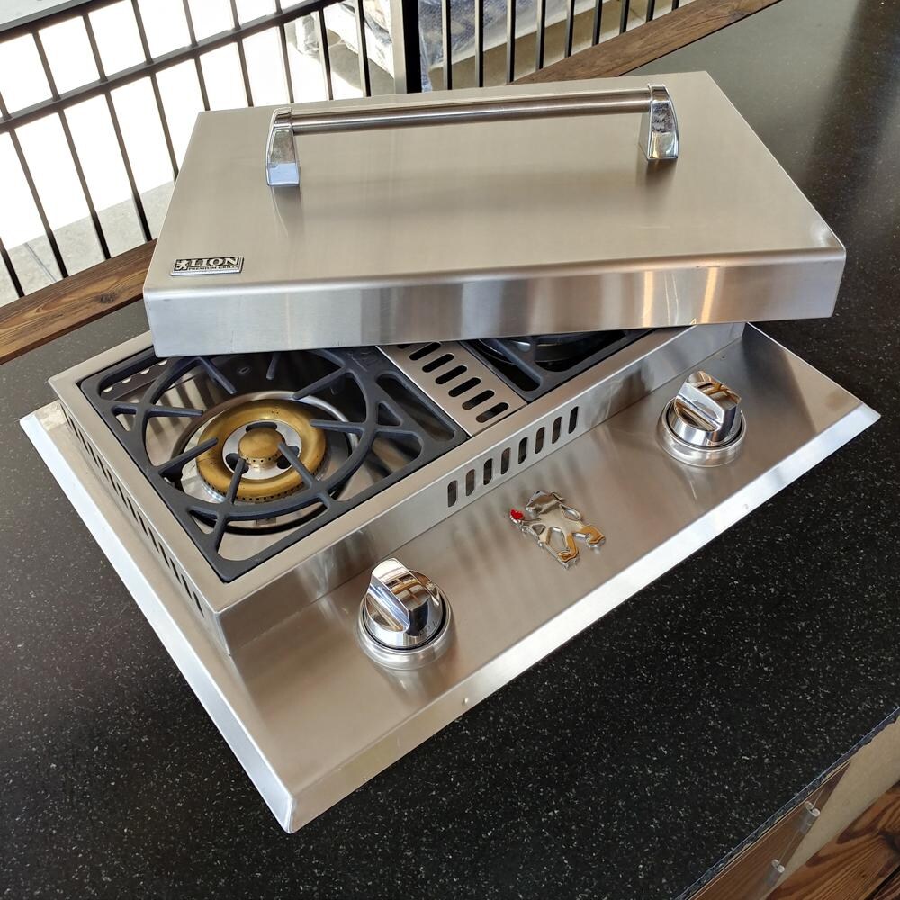 Lion Stainless Steel Drop-In Natural Gas Double Side Burner- Lifestyle thumbnail