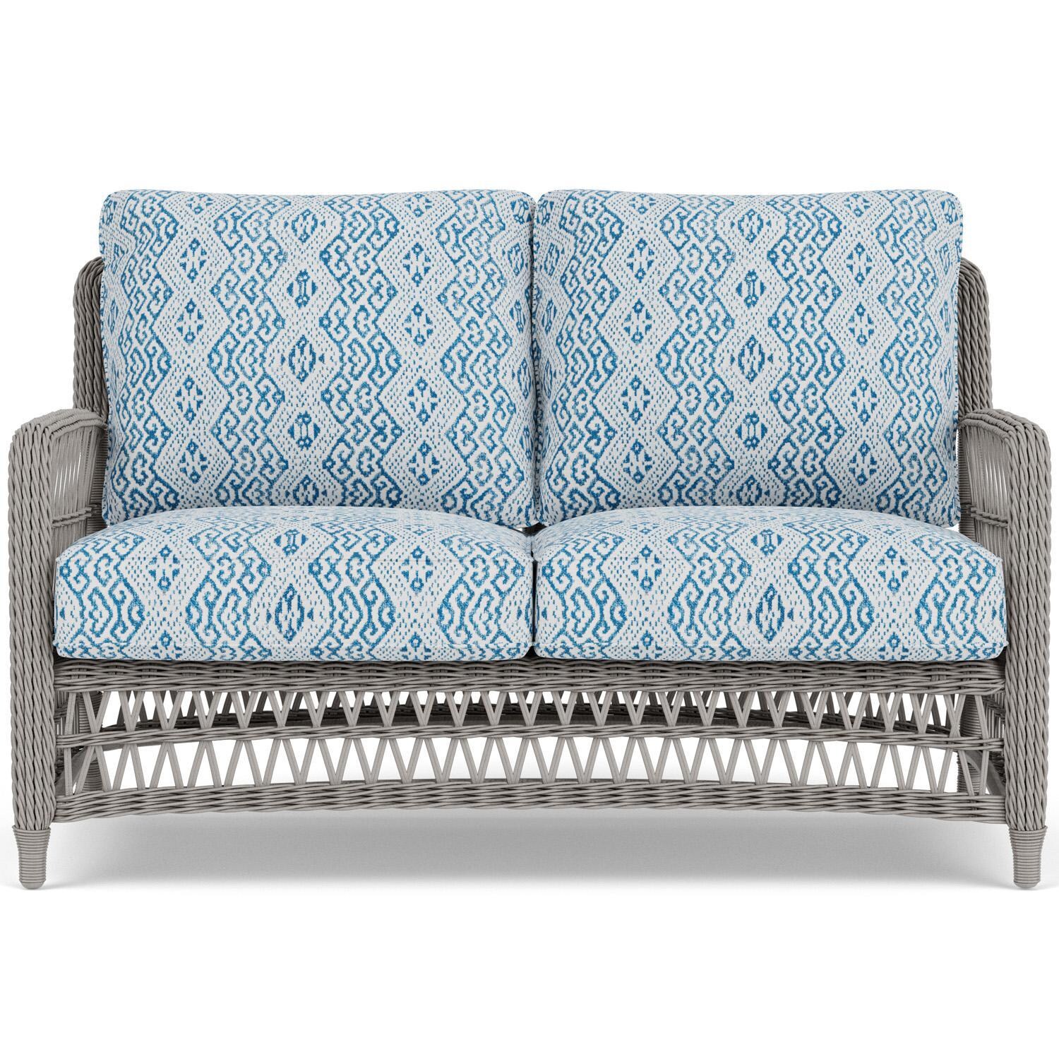 Lloyd Flanders Mackinac Loveseat in Putty Finish with Aman Capri Fabric thumbnail