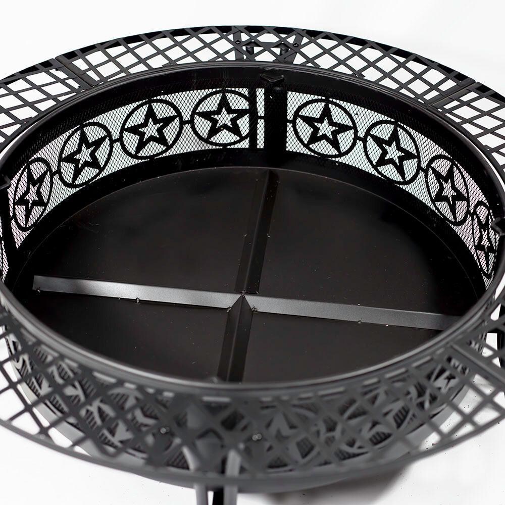 Ultimate Patio 40-Inch Steel Star Wood Burning Fire Pit - Top View - White Background thumbnail