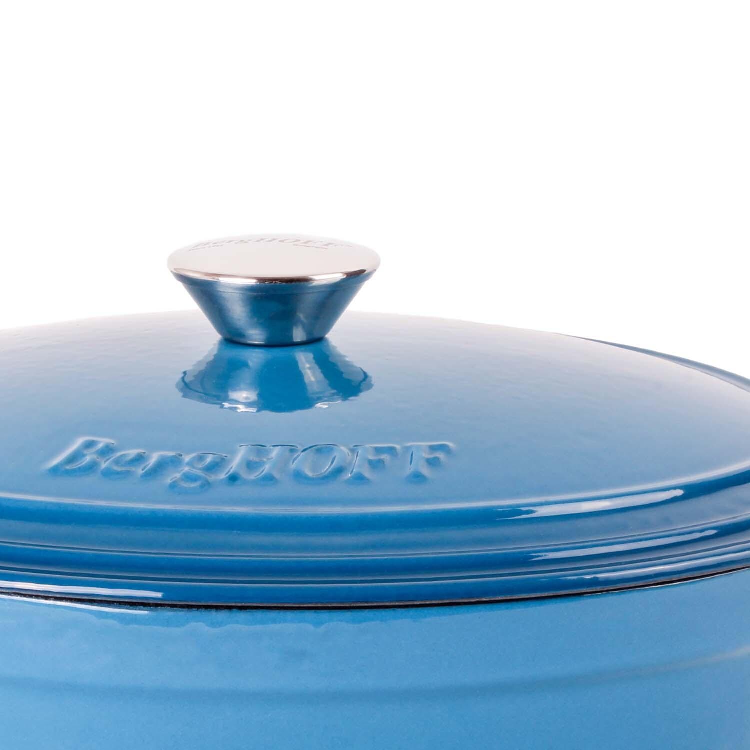 BergHOFF 11 1/2-in Neo Cast Iron 5 Qt. Oval Dutch Oven w/ Lid - Blue - Detail thumbnail