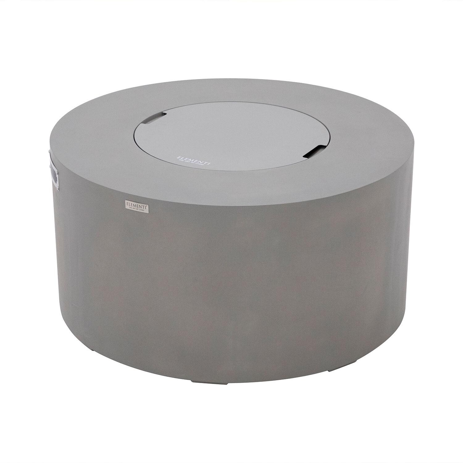 Elementi OFG311LG-LP Pacaya 43-in Liquid Propane Concrete Fire Table w/ Hidden Tank in Light Grey - Lid On - White Background thumbnail