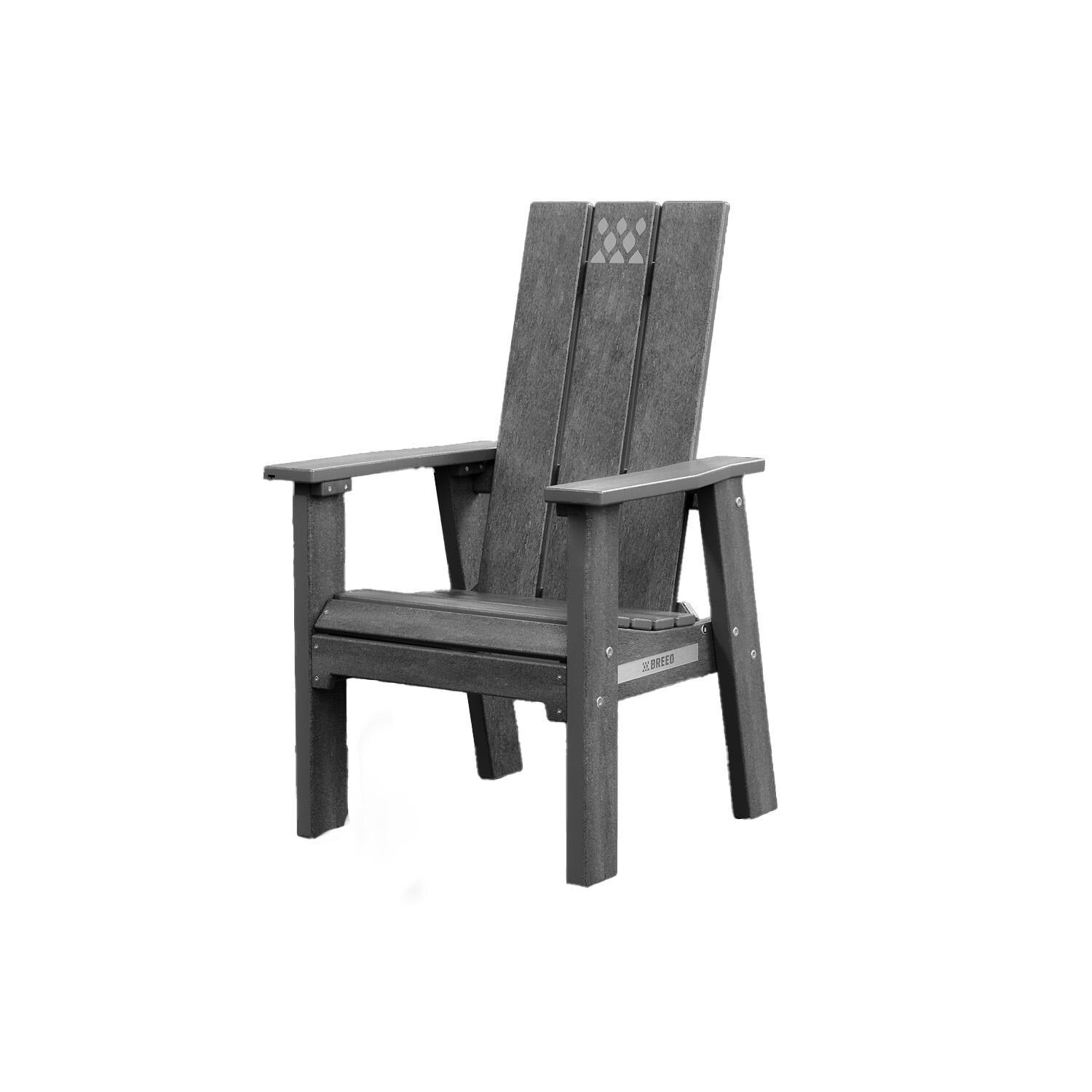 Breeo BR-X-GYPYCR X Series Wood Chair in Gray - Angled View - White Background thumbnail