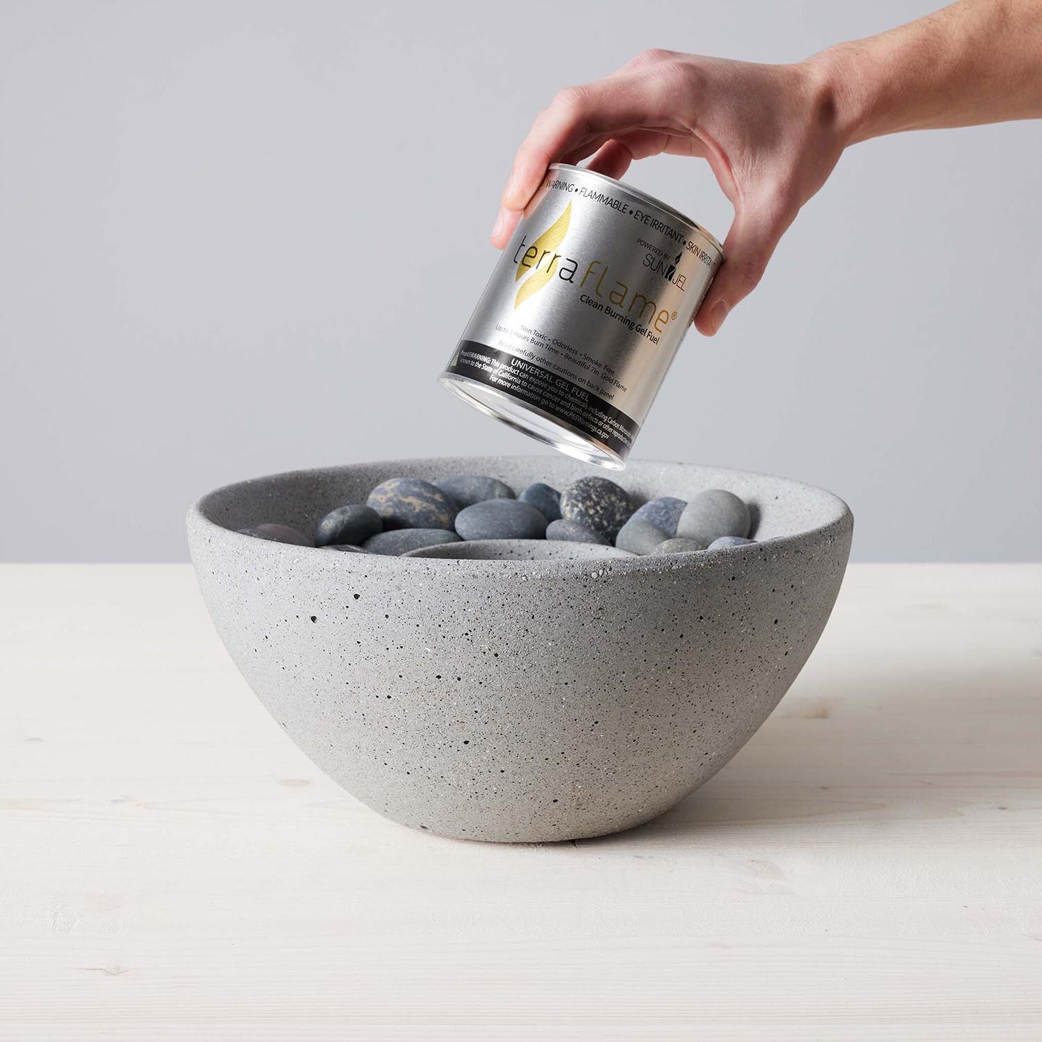 TerraFlame Basin Table Top Fire Bowl - Pewter - Gel Fuel Added thumbnail