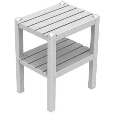 POLYWOOD Long Island Recycled Plastic Rectangular End Table in White