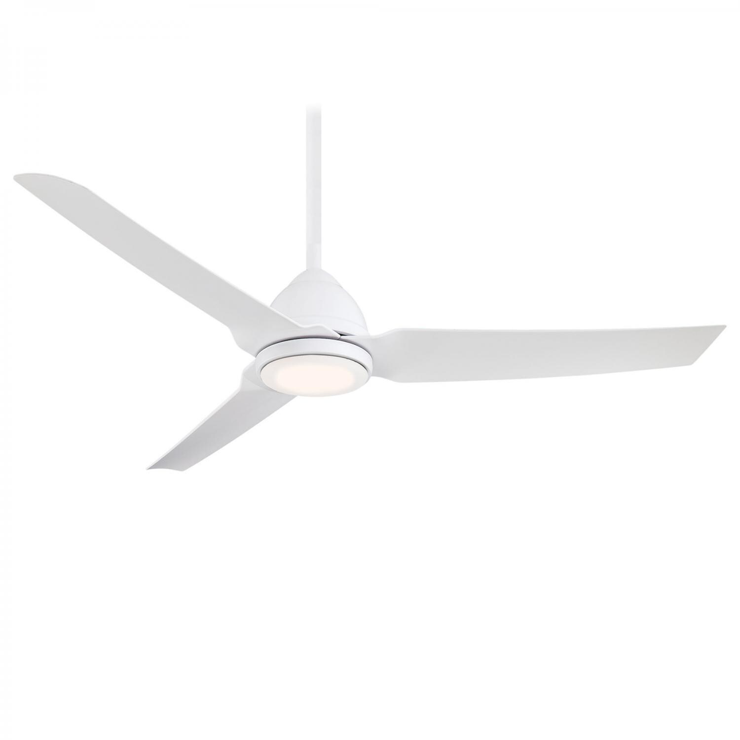 Minka-Aire F753L-WHF Java 54-Inch 3-Blade Ceiling Fan in Flat White Finish w/ Flat White Blades & Etched Opal Glass thumbnail