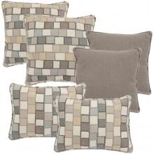 Outdoor Throw Pillow Set By Lakeview Outdoor Designs - Sunbrella Blox Slate, Sunbrella Cast Shale image