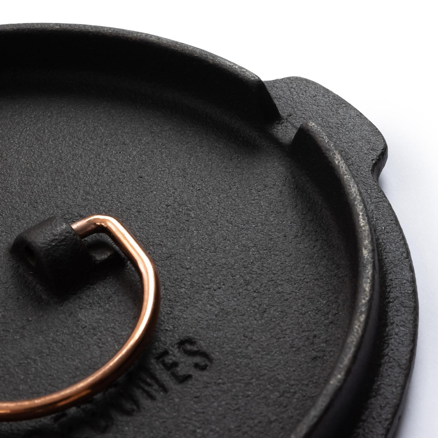 Barebones Living CKW-315 6-Inch All-In-One Cast Iron Skillet - Lid Handle Detail thumbnail