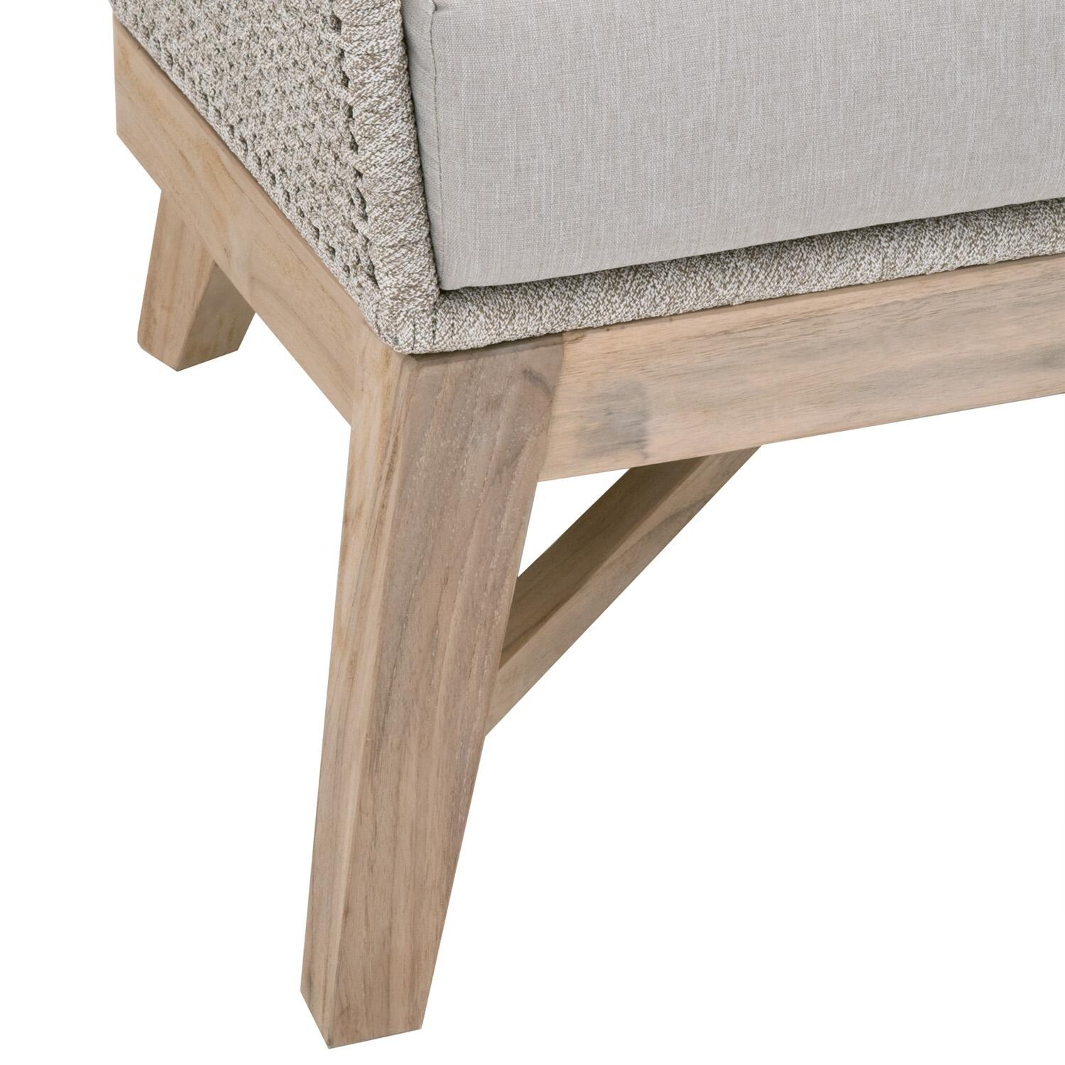 Cocoa Way Woven Rope Club Chair in Taupe & White By Lakeview - Leg Detail thumbnail