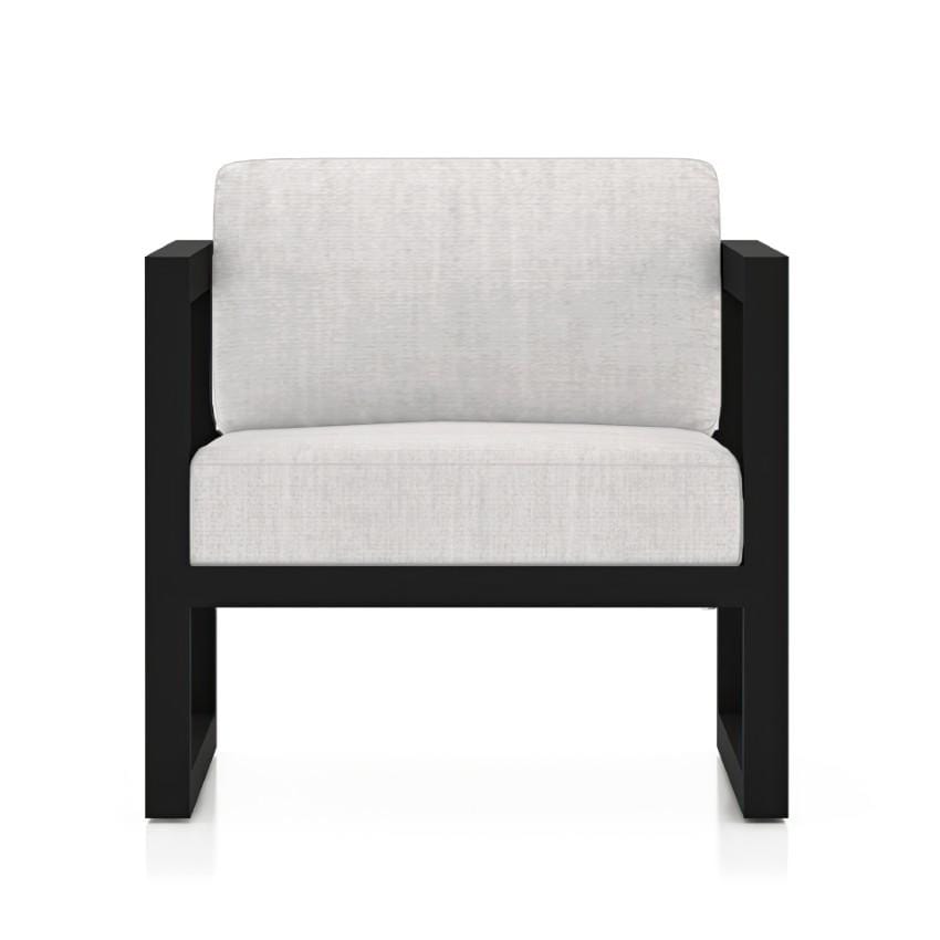 Lakeview Misty Cove 6 Pc Aluminum Sectional Set in Black w/Club Chair & Cast Silver Cushions by Lakeview Outdoor Designs - Club Chair - White Background thumbnail