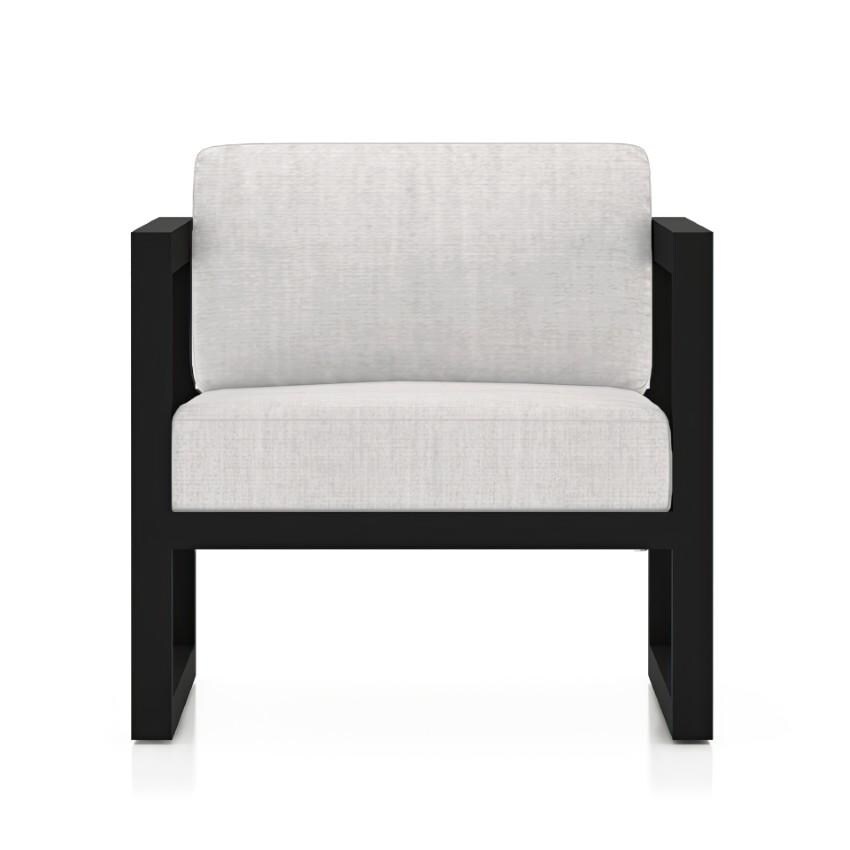 Lakeview Misty Cove 6 Pc Aluminum Sectional Set in Black w/Club Chair & Cast Silver Cushions by Lakeview Outdoor Designs - Club Chair - White Background thumbnail