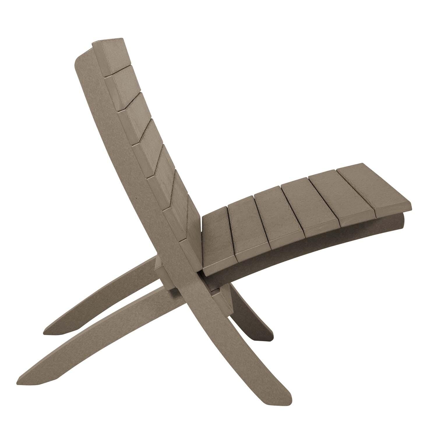 Hazel Cove Recycled Plastic Folding & Stacking Dining Side Chair in Cabana Tan by Lakeview Outdoor Designs - Side View - White Background thumbnail