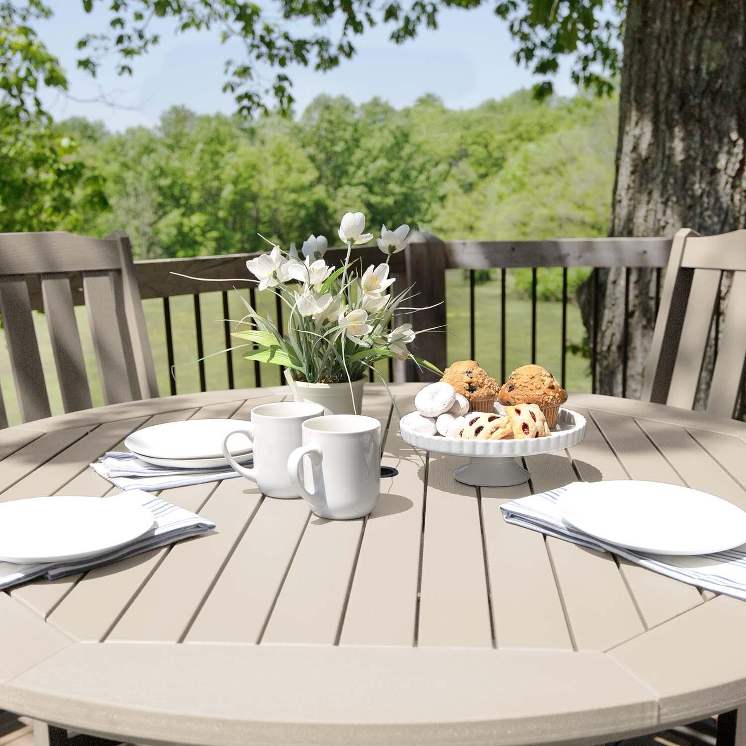 Hart Lane 5 Pc Set Recycled Plastic Counter Height Dining Set In Whitewash By Lakeview - Detail thumbnail
