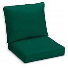 Sunbrella Canvas Canvas Hunter Green Medium Outdoor Replacement Club Chair Cushion Set W/ Knife Edge By Oxford Garden image