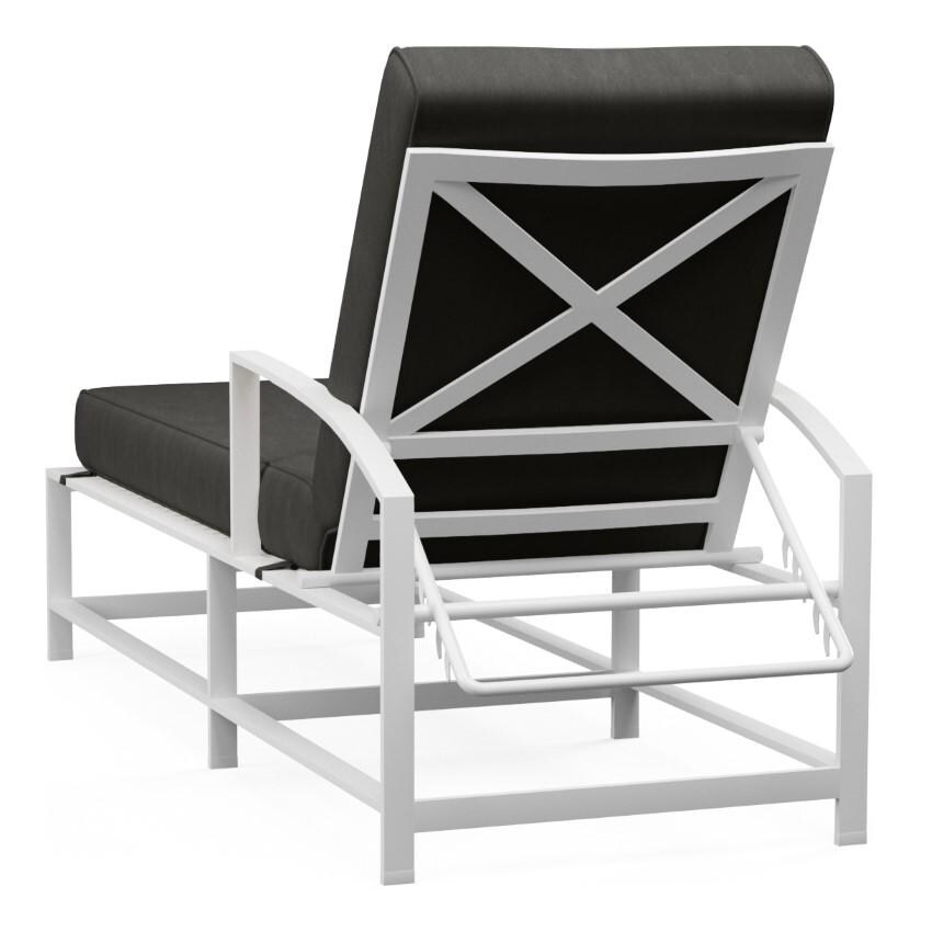 Bristol Aluminum Chaise Lounge w/ Self Welt in White/Spectrum Carbon by Sunset West - Back - White Background thumbnail
