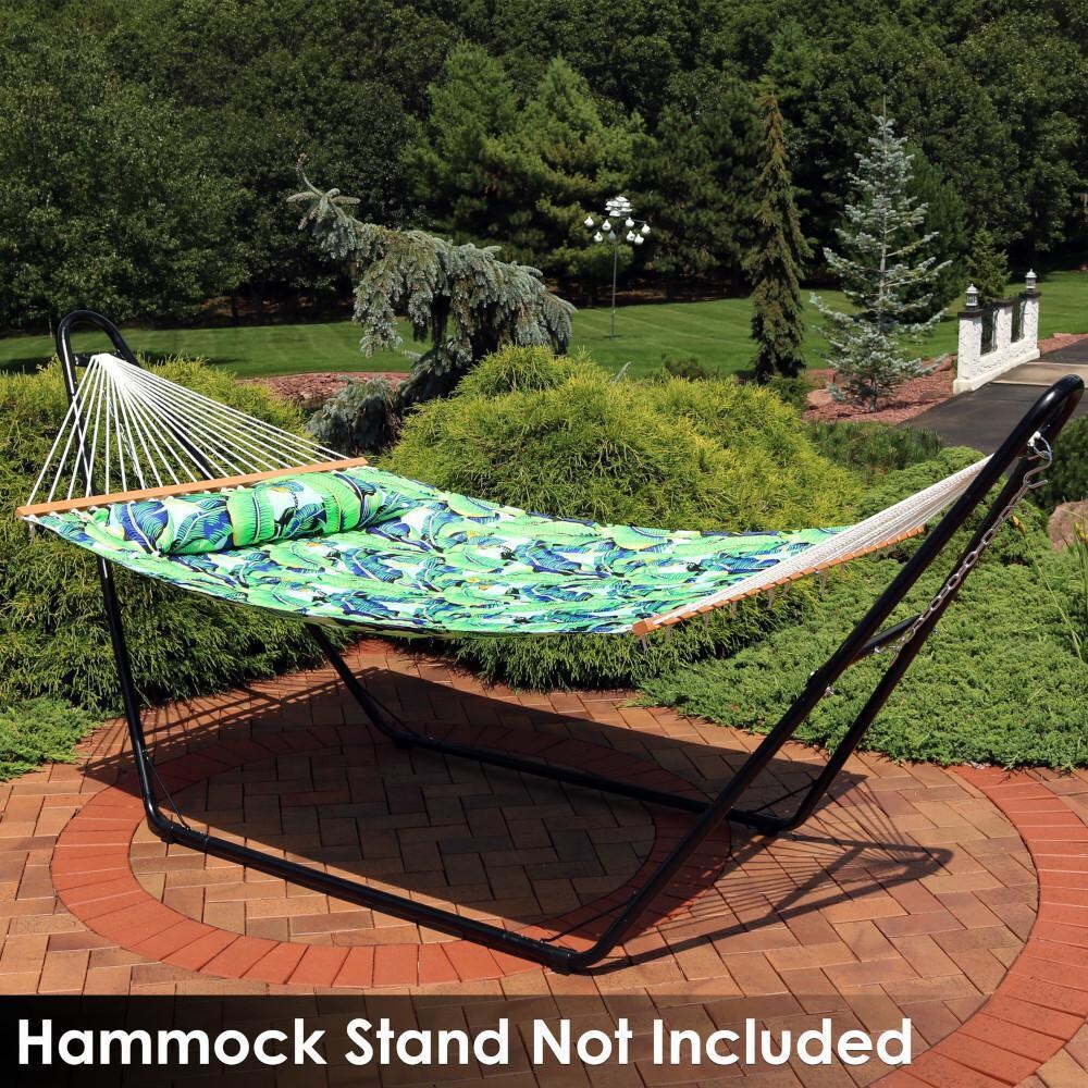 Ultimate Patio Quilted Double Hammock & Pillow - Exotic Foliage - Lifestyle thumbnail