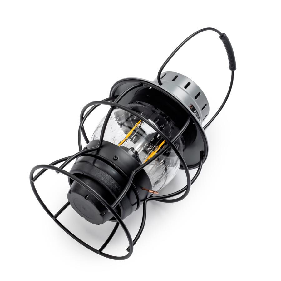 Barebones Living LIV-182 Railroad Lantern - Slate Gray - Flame Off Angled Side View thumbnail