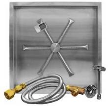 Firegear 20-Inch Square Burning Spur Propane Gas Fire Pit Burner Kit - Thermocouple Manual Safety Ignition image