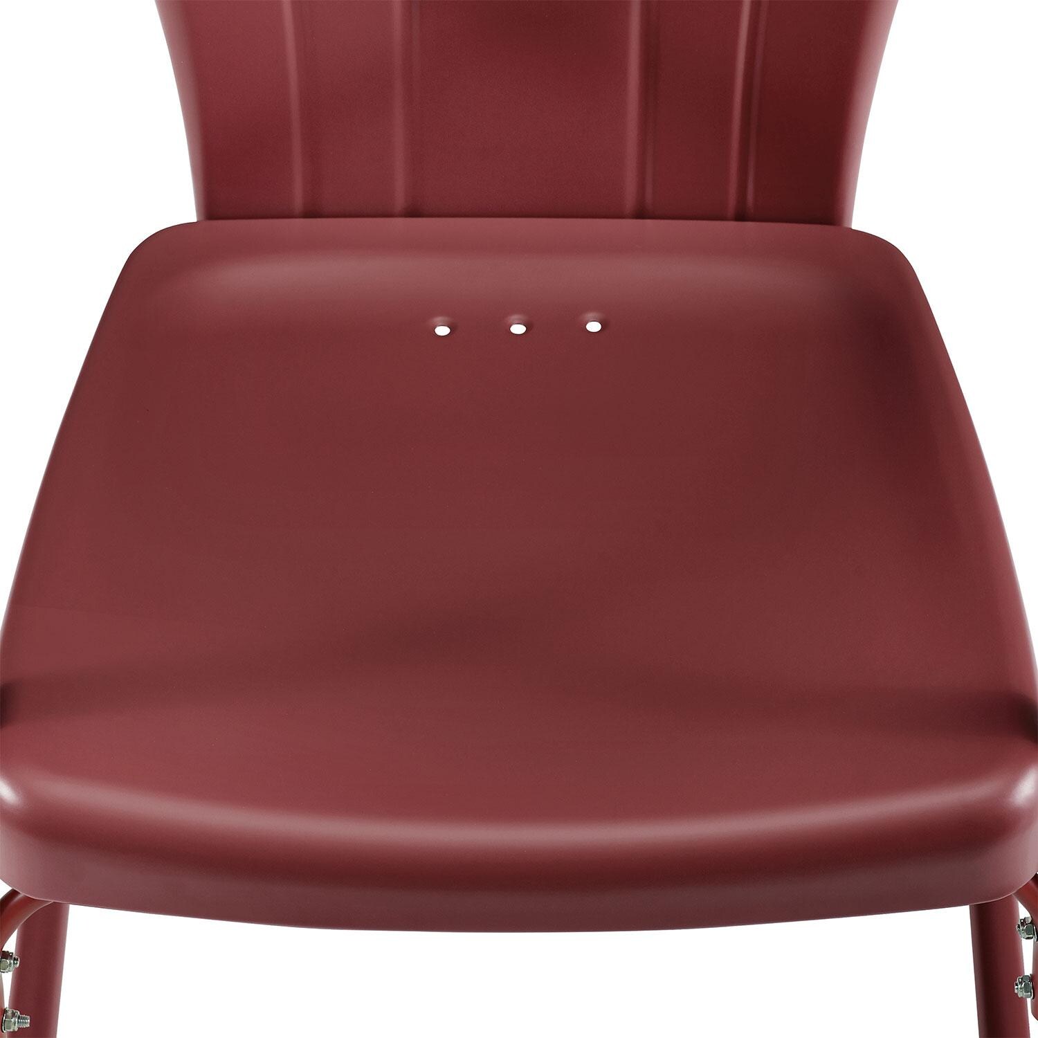 Ultimate Patio UP-32243RE 3Pc Retro Outdoor Bistro Set in Dark Red - Chair Seat - Detail thumbnail