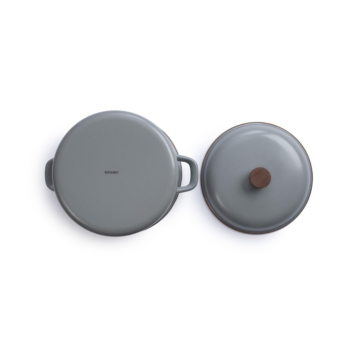 Barebones Living CKW-376 Enamel Stock Pot - Slate Gray - Bottom View thumbnail