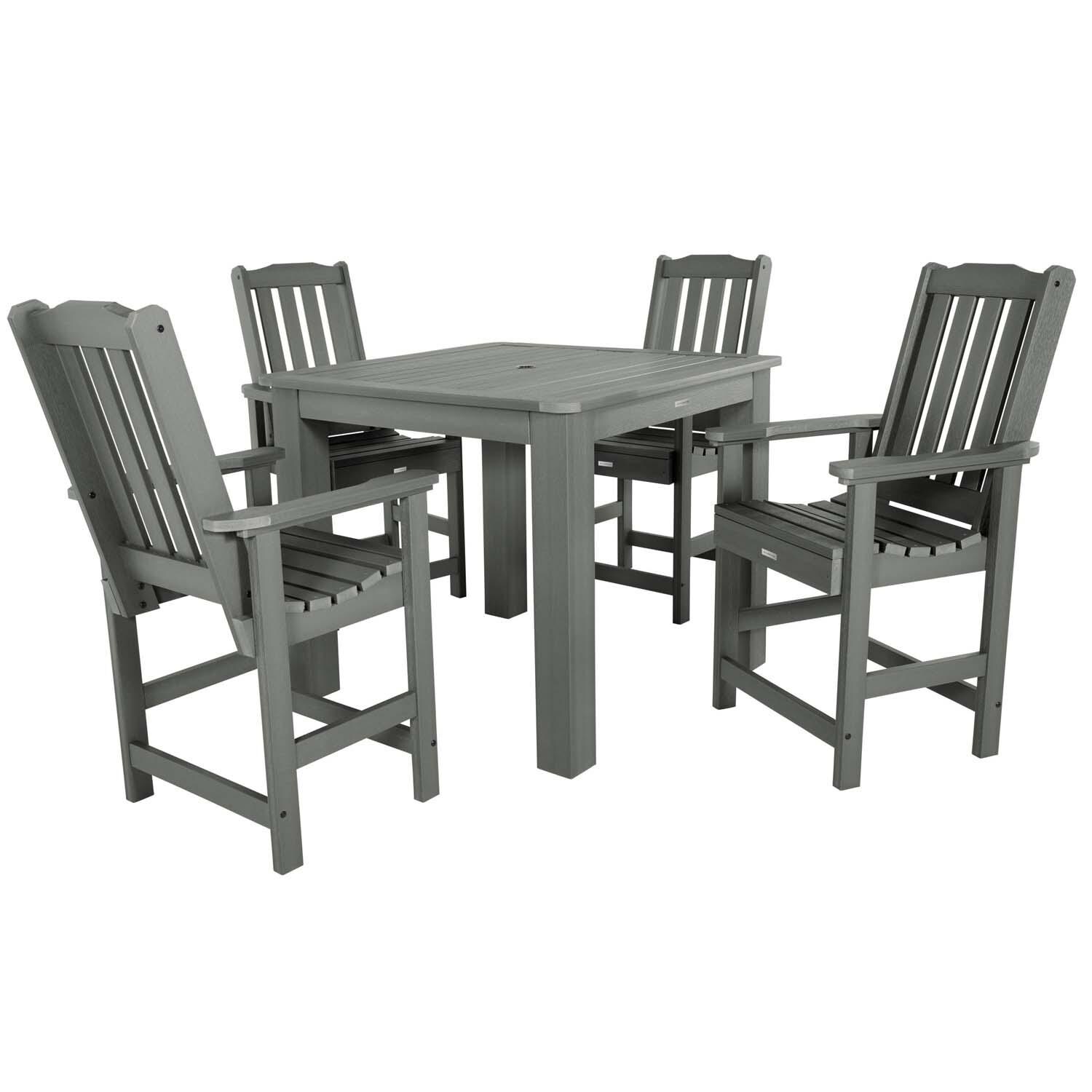Lakeview Hart Lane 5 Piece Square Counter Height Dining Set - Coastal Teak - White Background thumbnail