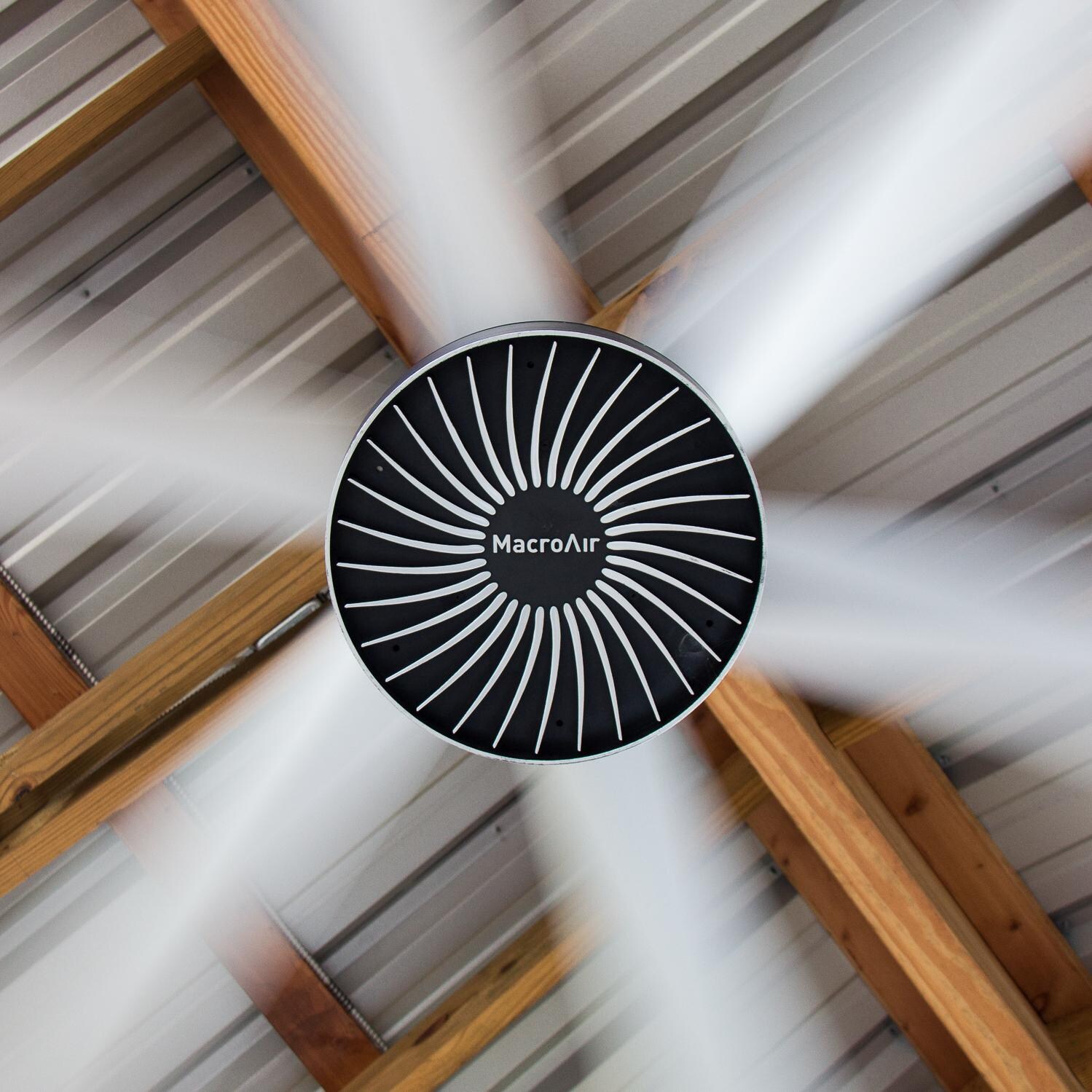 MacroAir AirVolution-D 370 Outdoor Ceiling Fan - Top View thumbnail