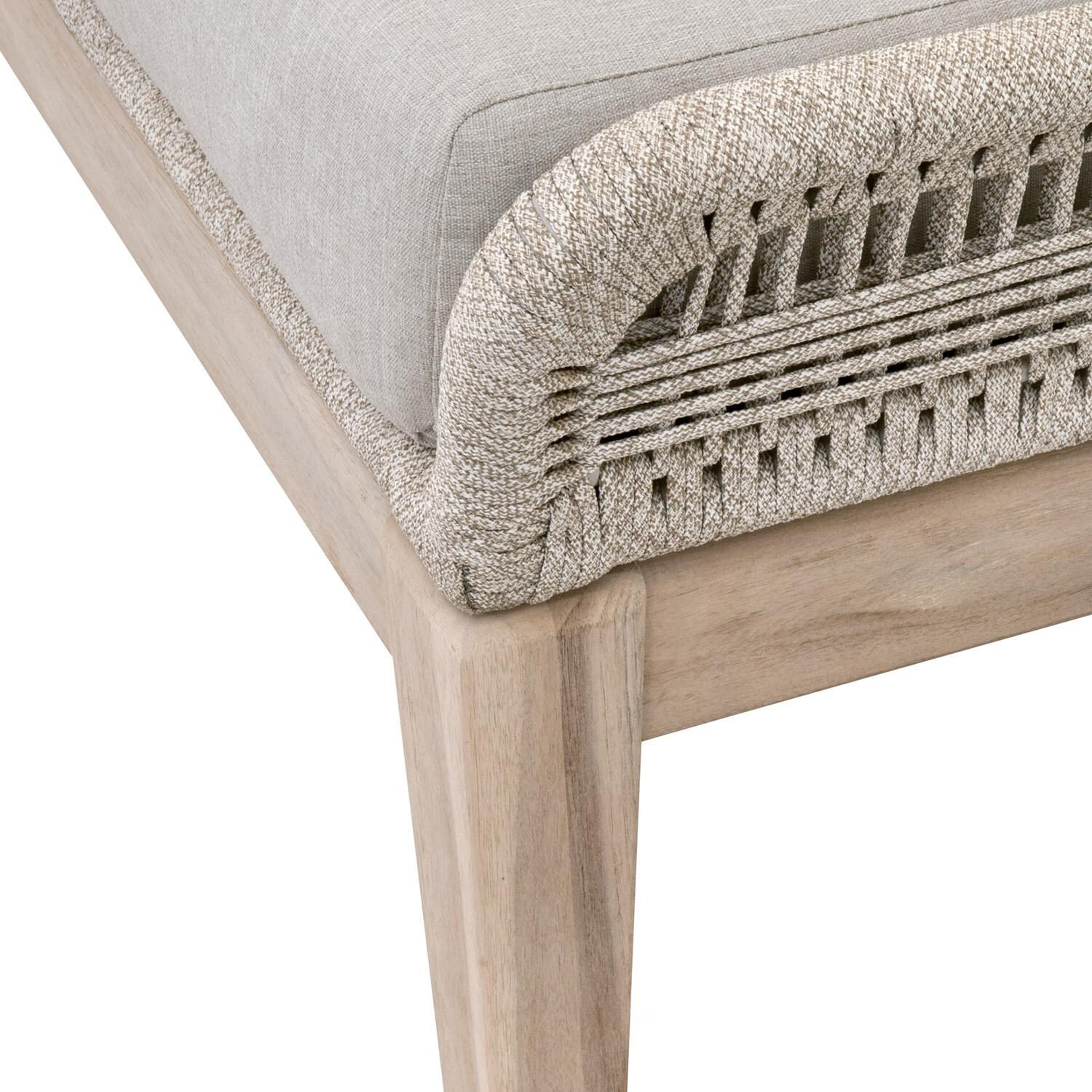 Lakeview Peninsula Way Woven Rope Ottoman in Taupe & White - Leg Detail thumbnail