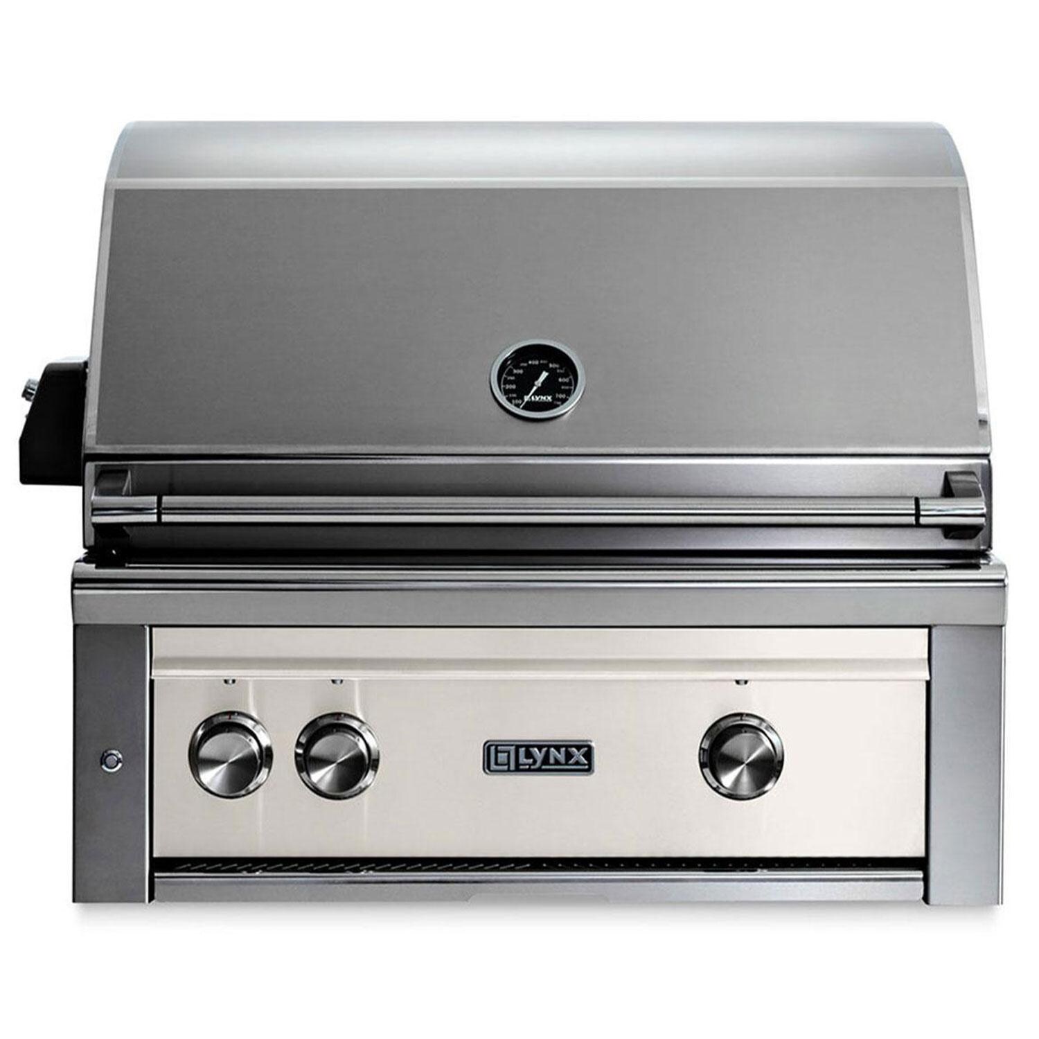 Lynx Professional 30 Inch Built-In All Infrared Trident Natural Gas Grill w/ Rotisserie in Glacier - L30ATR-GLNG