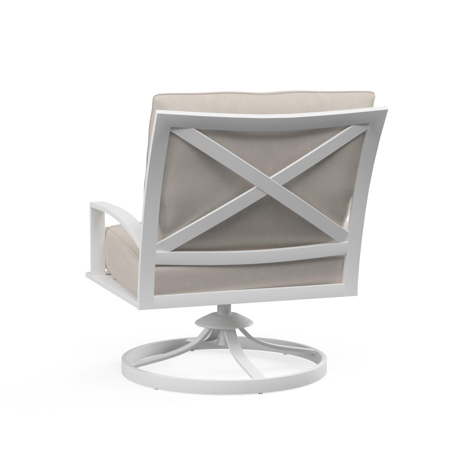 Sunset West - 501-21SR-5492 - Bristol Aluminum Swivel Patio Club Chair W/ Sunbrella Canvas Flax Self Welt Cushions - Rear View thumbnail