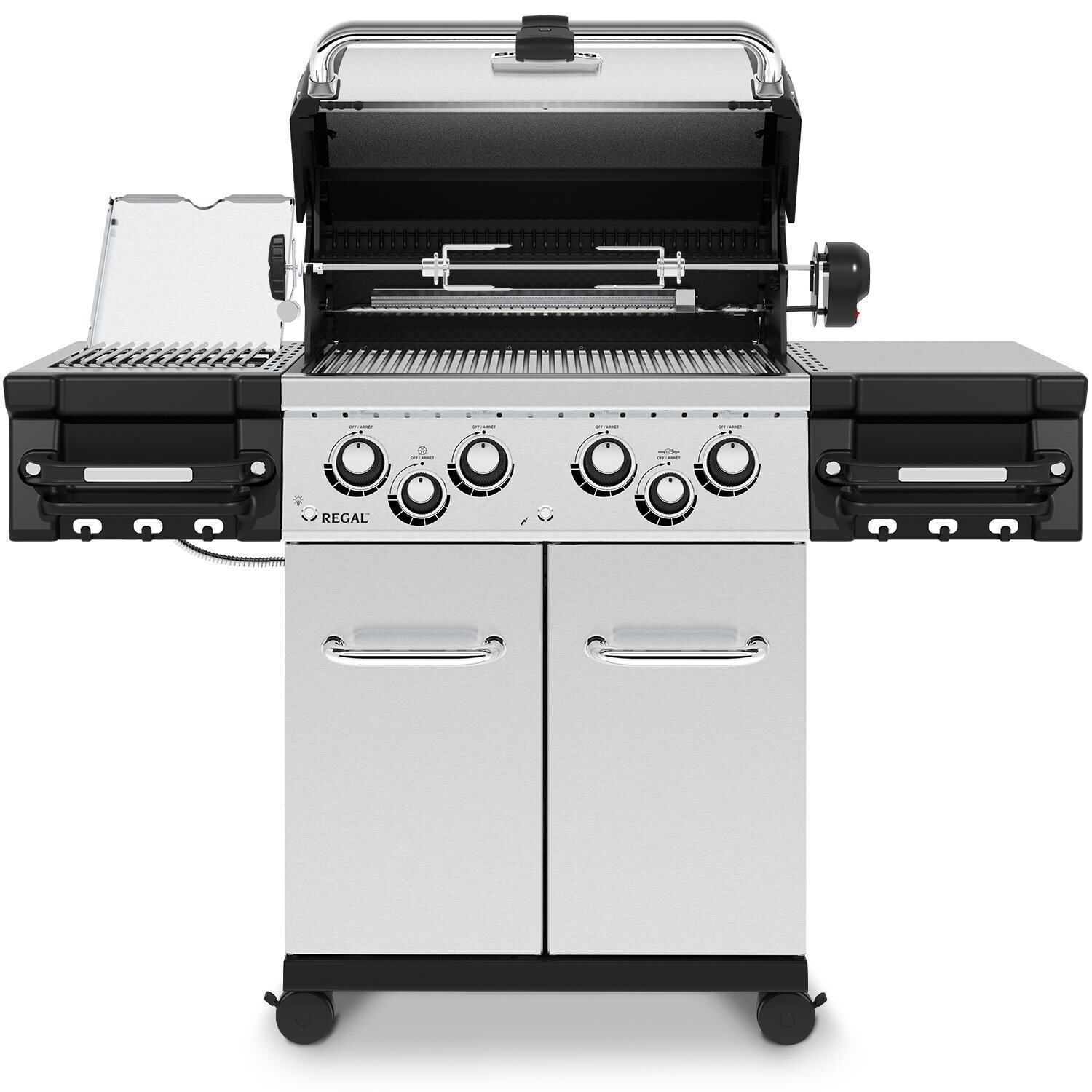 Broil King 956947 Regal S490 PRO IR 25-Inch Natural Gas Grill - Open From Front - White Background thumbnail
