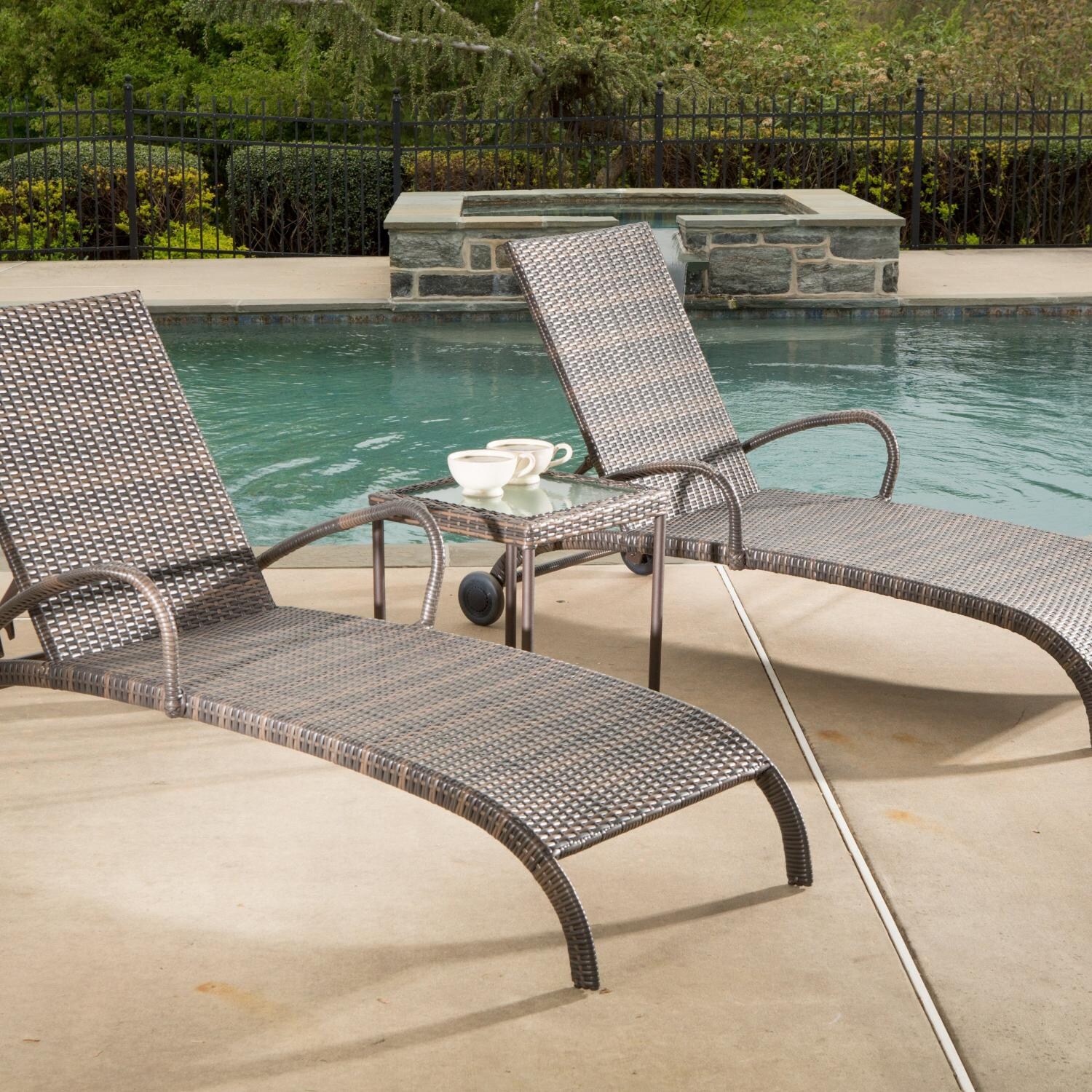 Alfresco Home Tutto All Weather Wicker Chaise Lounge Set