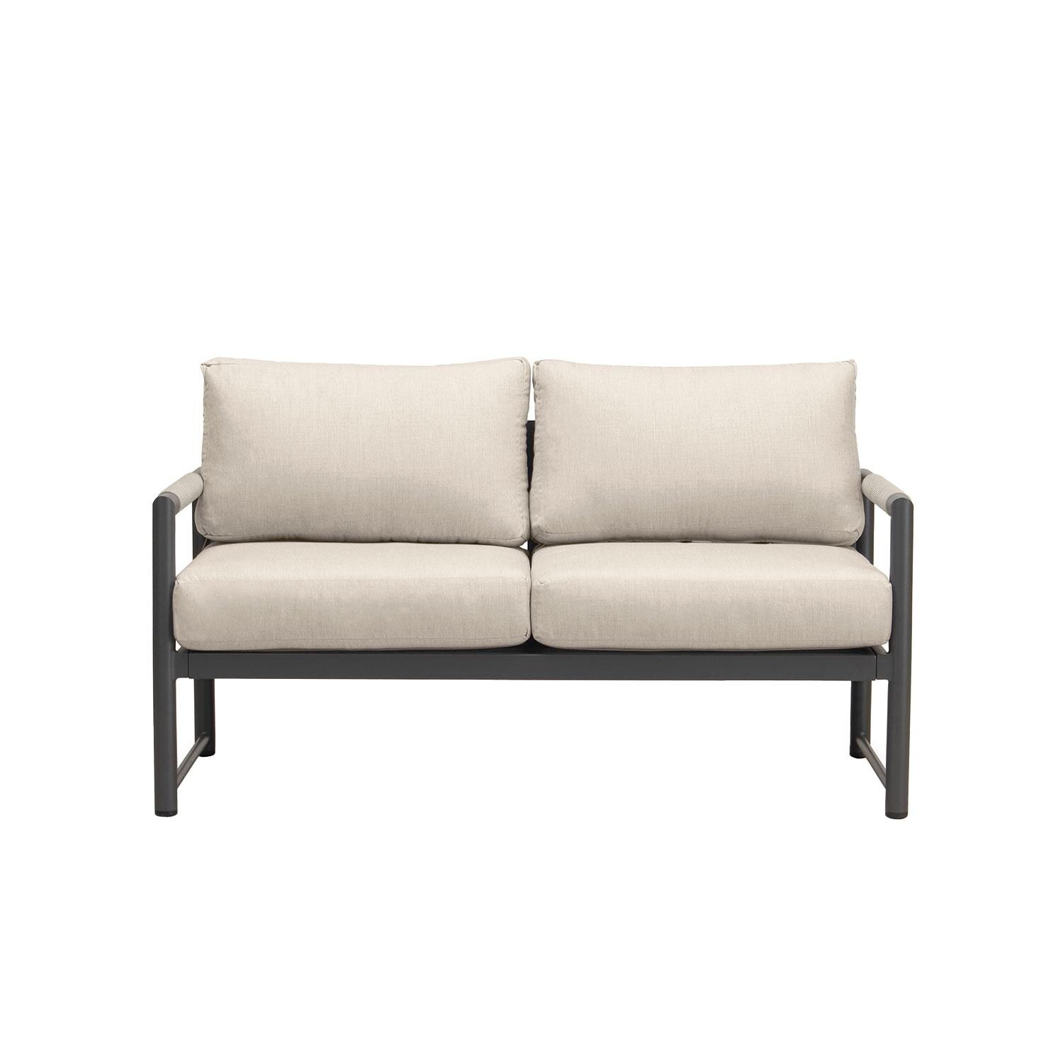 Lakeview AVEBAY-BK-CO-SET111-CF Avenue Bay Black/Carbon 5 Pc Loveseat Set - Canvas Flax - Loveseat - White Background thumbnail