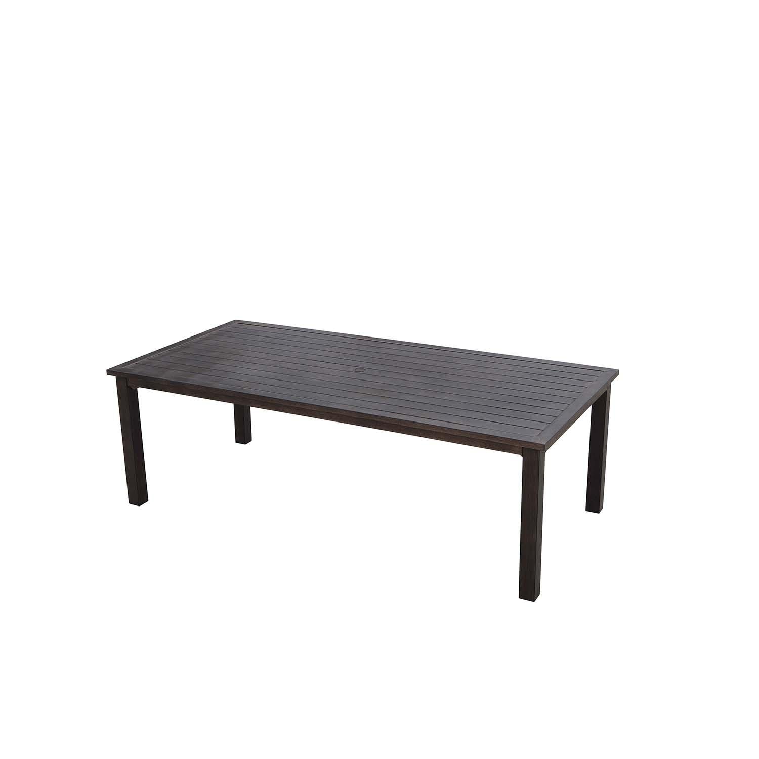 Atlantis 9 Pc Aluminum Dining Set w/ 88 X 42 Inch Table in Walnut