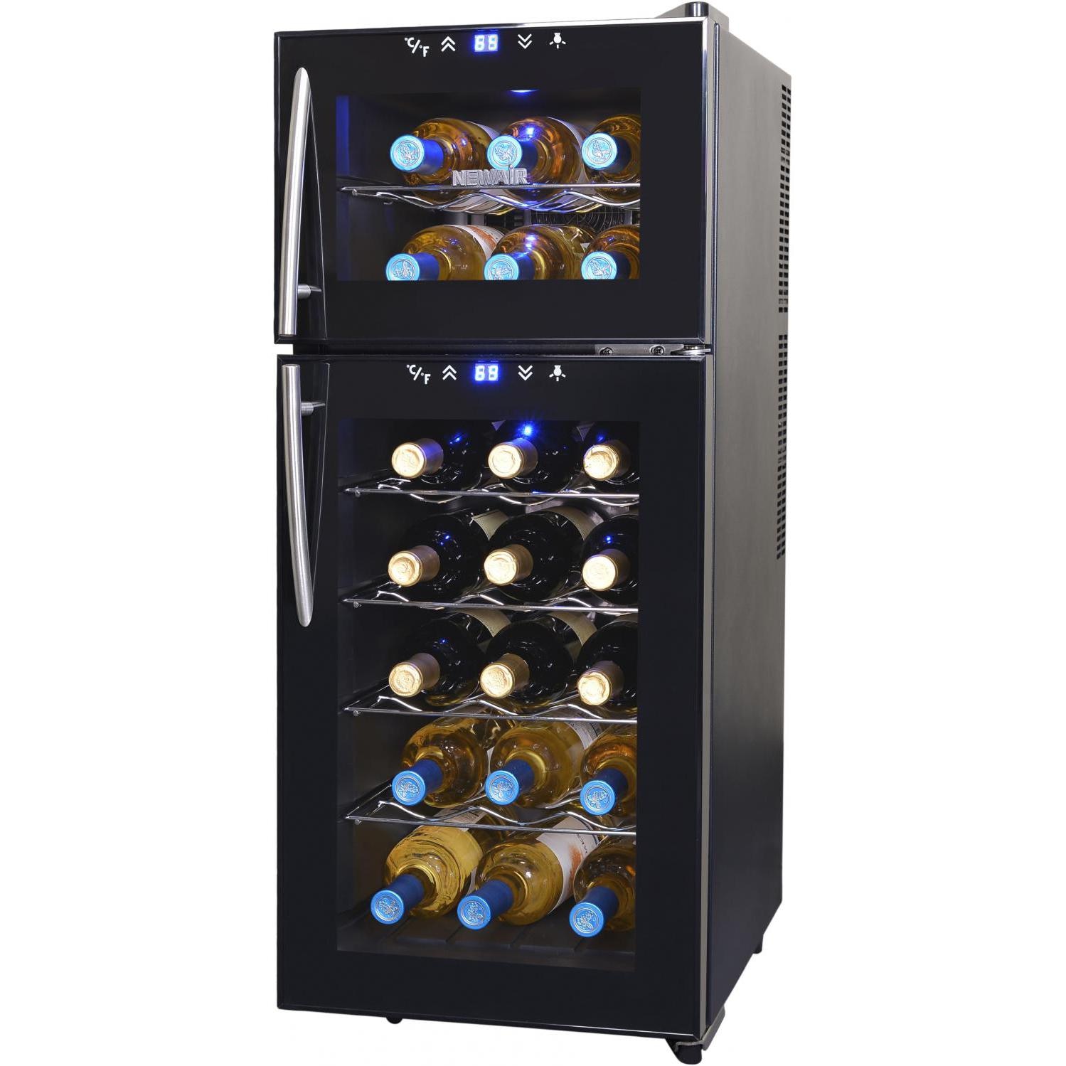 NewAir 21 Bottle Freestanding Dual Zone Thermoelectric Wine Cooler AW