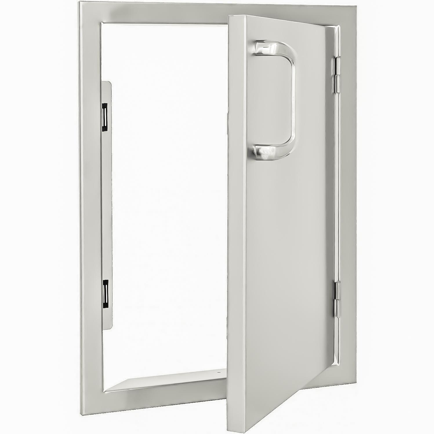 BBQGuys BBQ-260-17X24-V Signature Series 17-Inch Stainless Steel Right-Hinged Single Access Door - Open View thumbnail