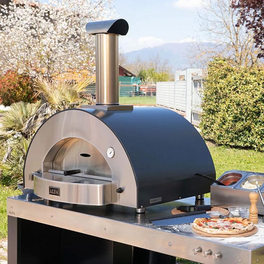 Alfa FXCL-4P-MGRA-U Classico 4 Pizze Natural Gas Pizza Oven - Ardesia Grey - Lifestyle thumbnail