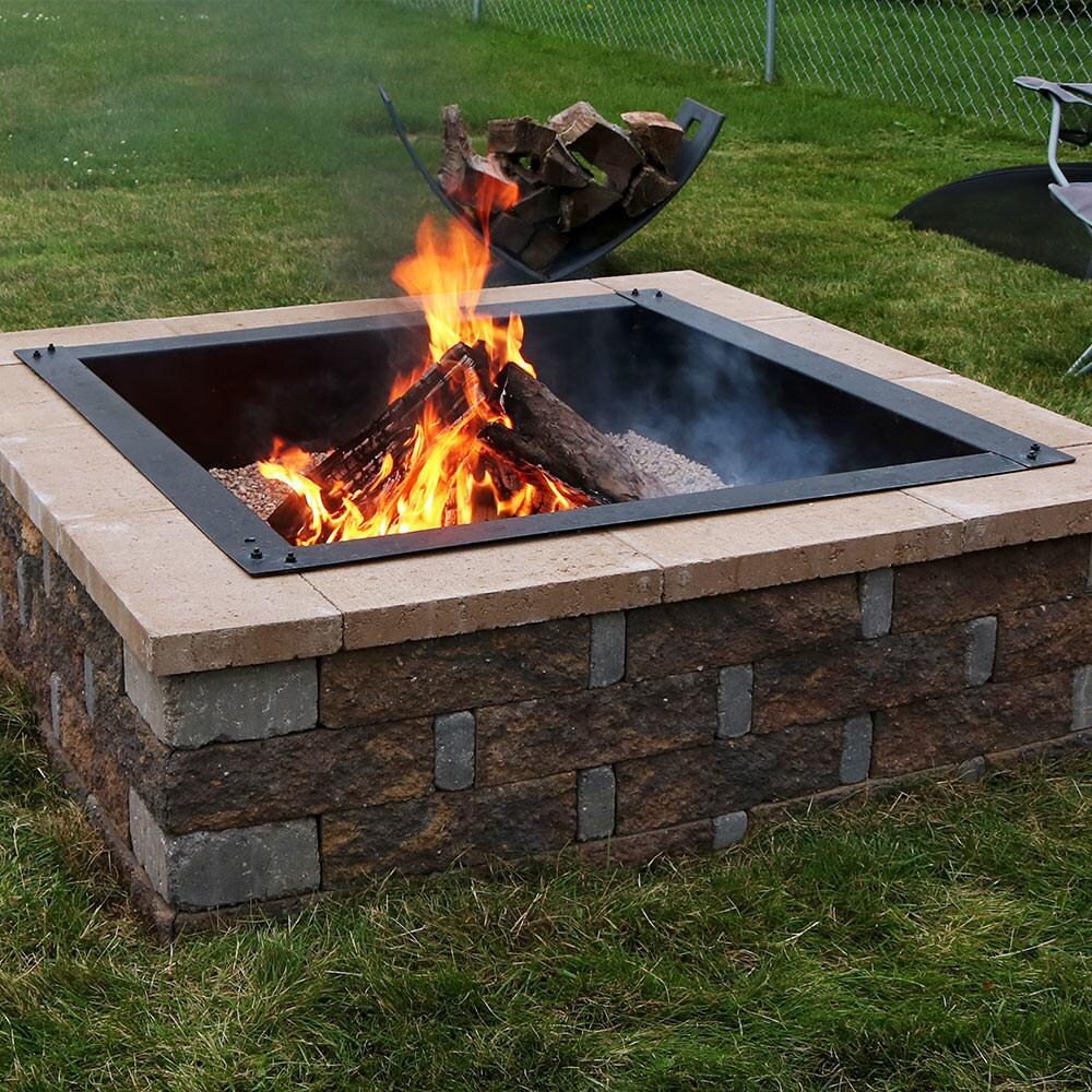 36 Inch Square Steel Wood-Burning Fire Pit Enclosure in by Ultimate Patio