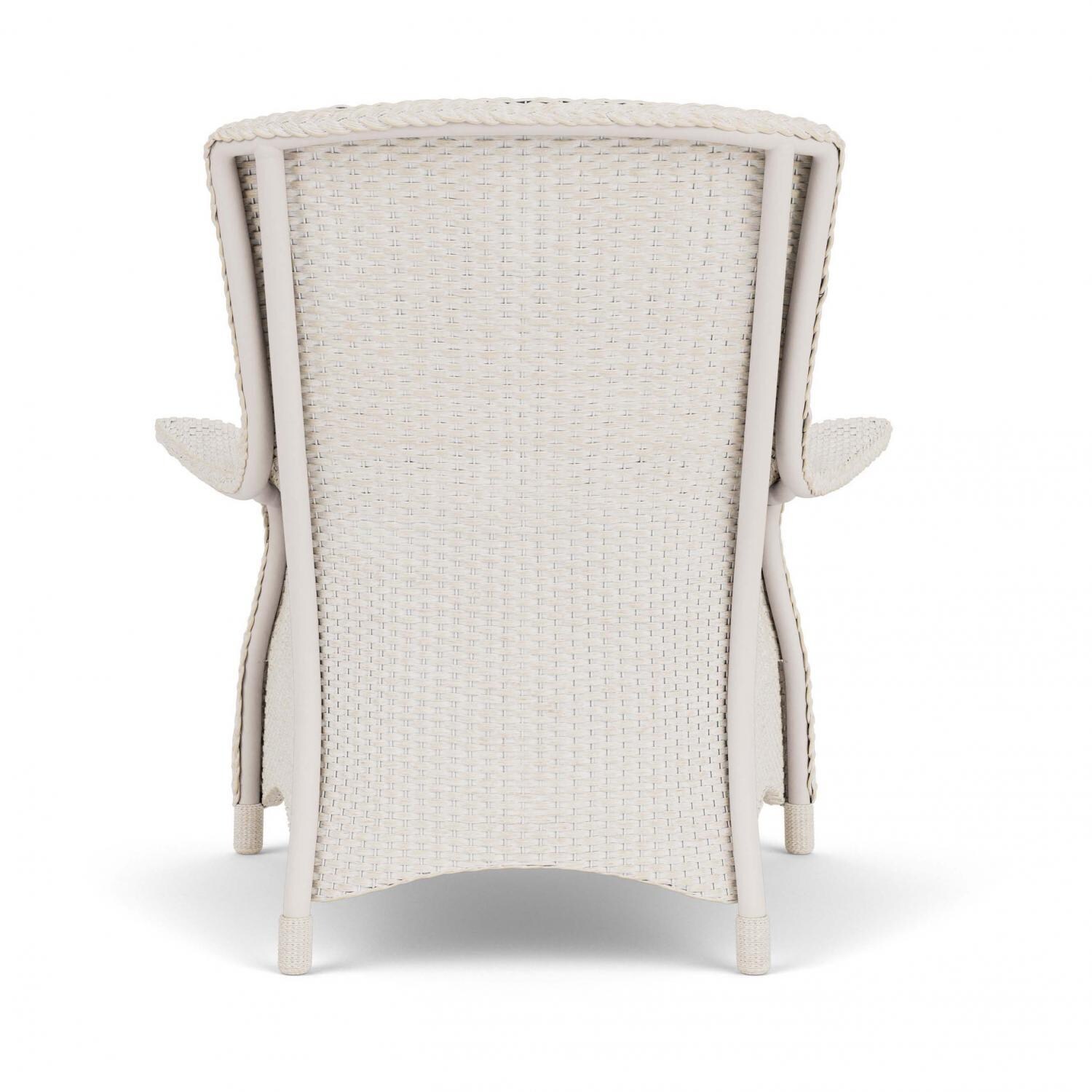 Lloyd Flanders Mandalay Lounge Chair in Antique White Finish with Sailcloth Salt Fabric - Back thumbnail