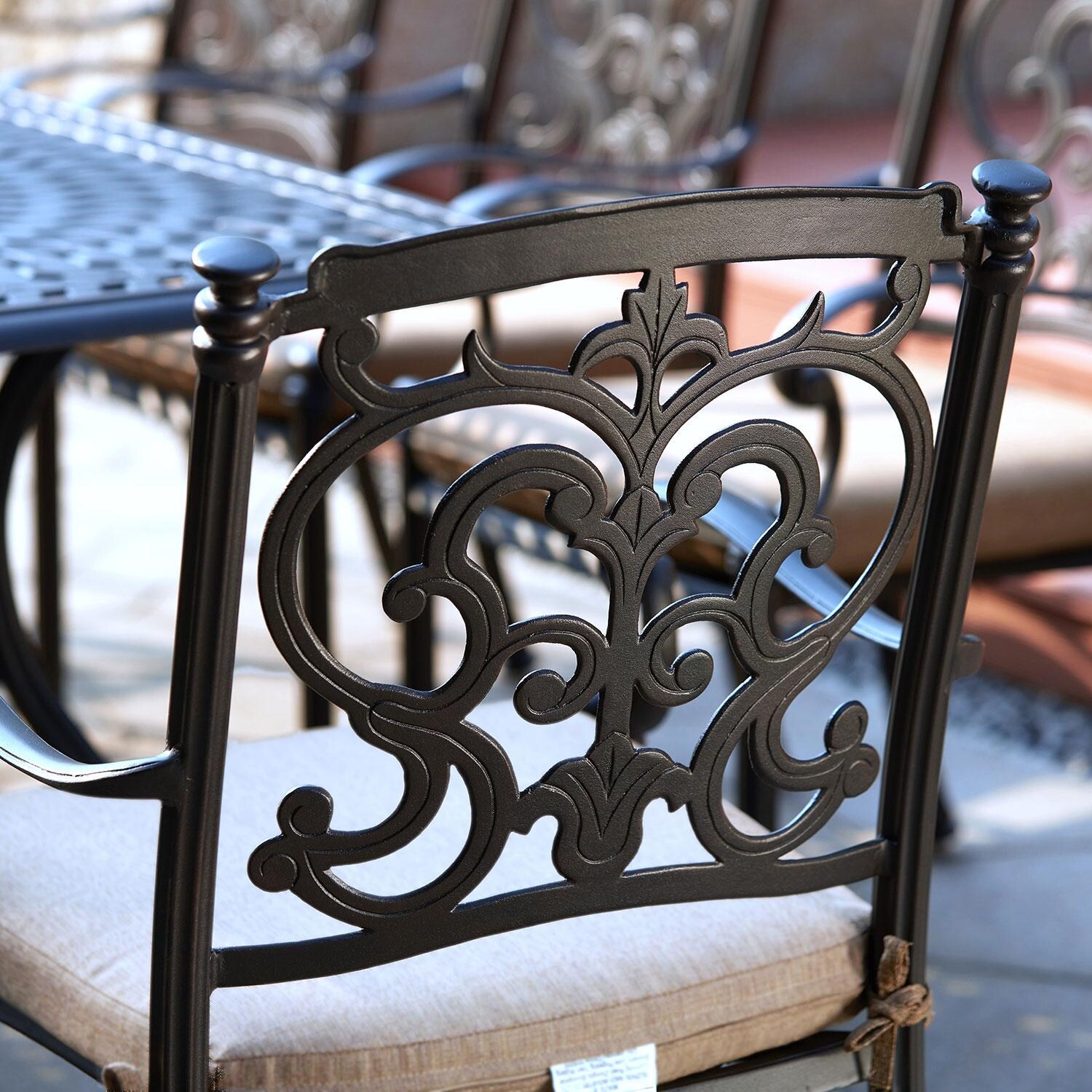 Darlee B/201010-1 / CUSHION Santa Barbara Patio Dining Chair Rear View- Lifestyle thumbnail