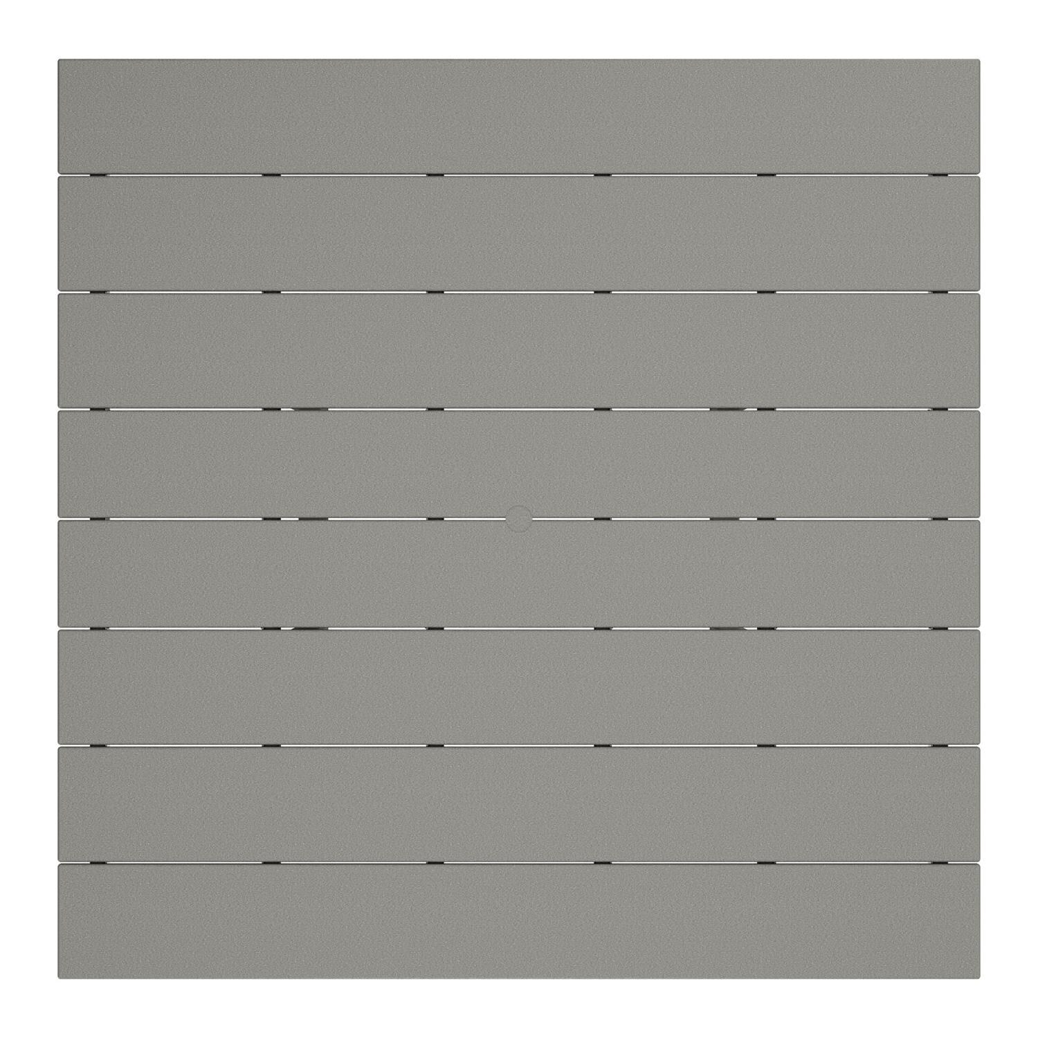 POLYWOOD 59-Inch Farmhouse Trestle Dining Table - Black - Tabletop Detail (Slate Grey Finish Shown)