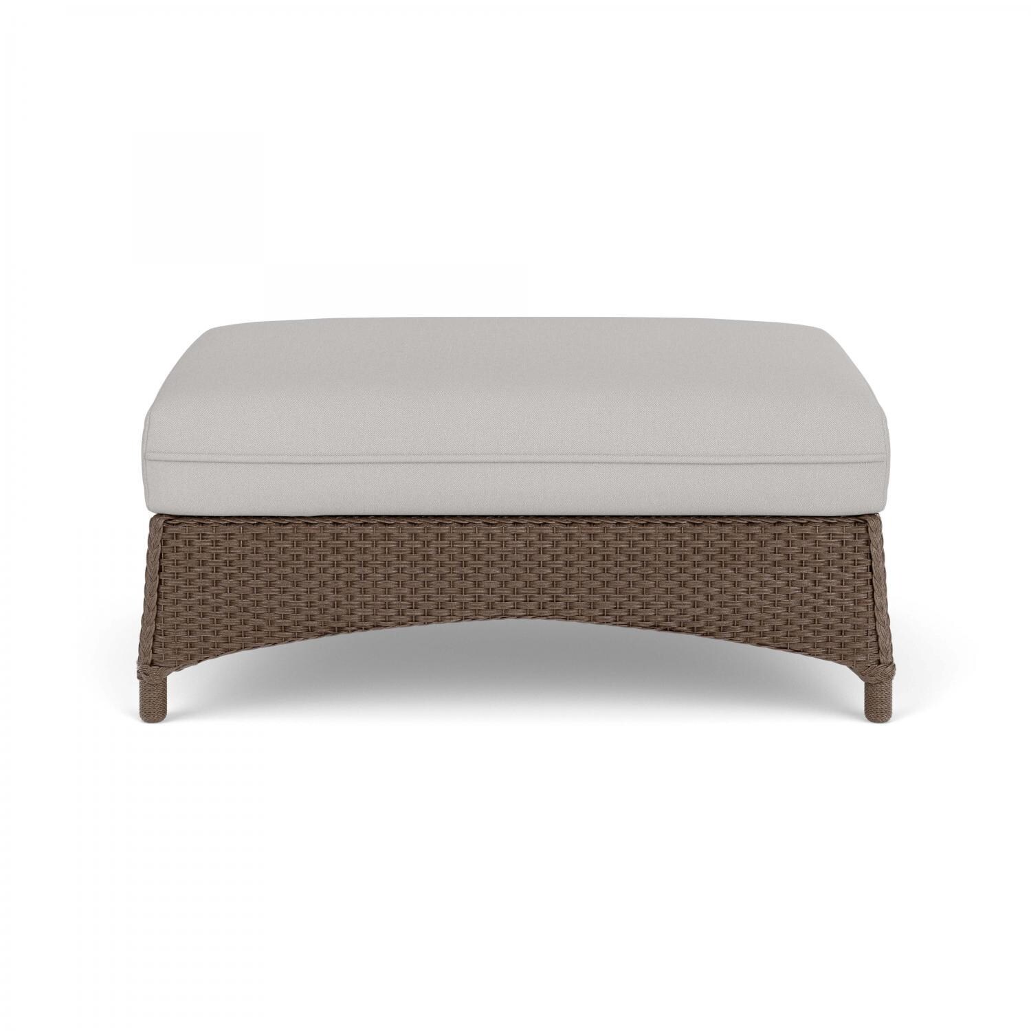 Mandalay Large Wicker Ottoman in Bark/Tundra Dove By Lloyd Flanders