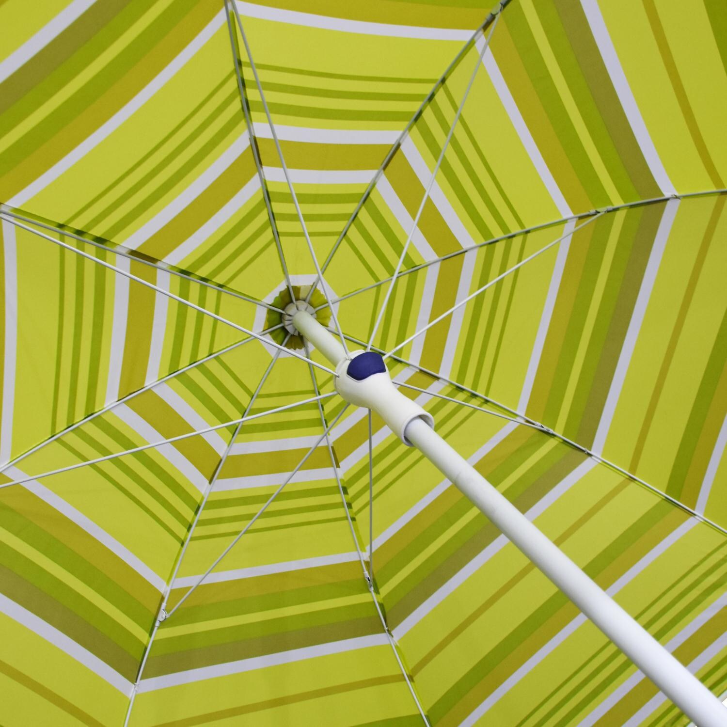 Astella 6 Ft. Aluminum Beach Umbrella - White Frame / Polyester Green