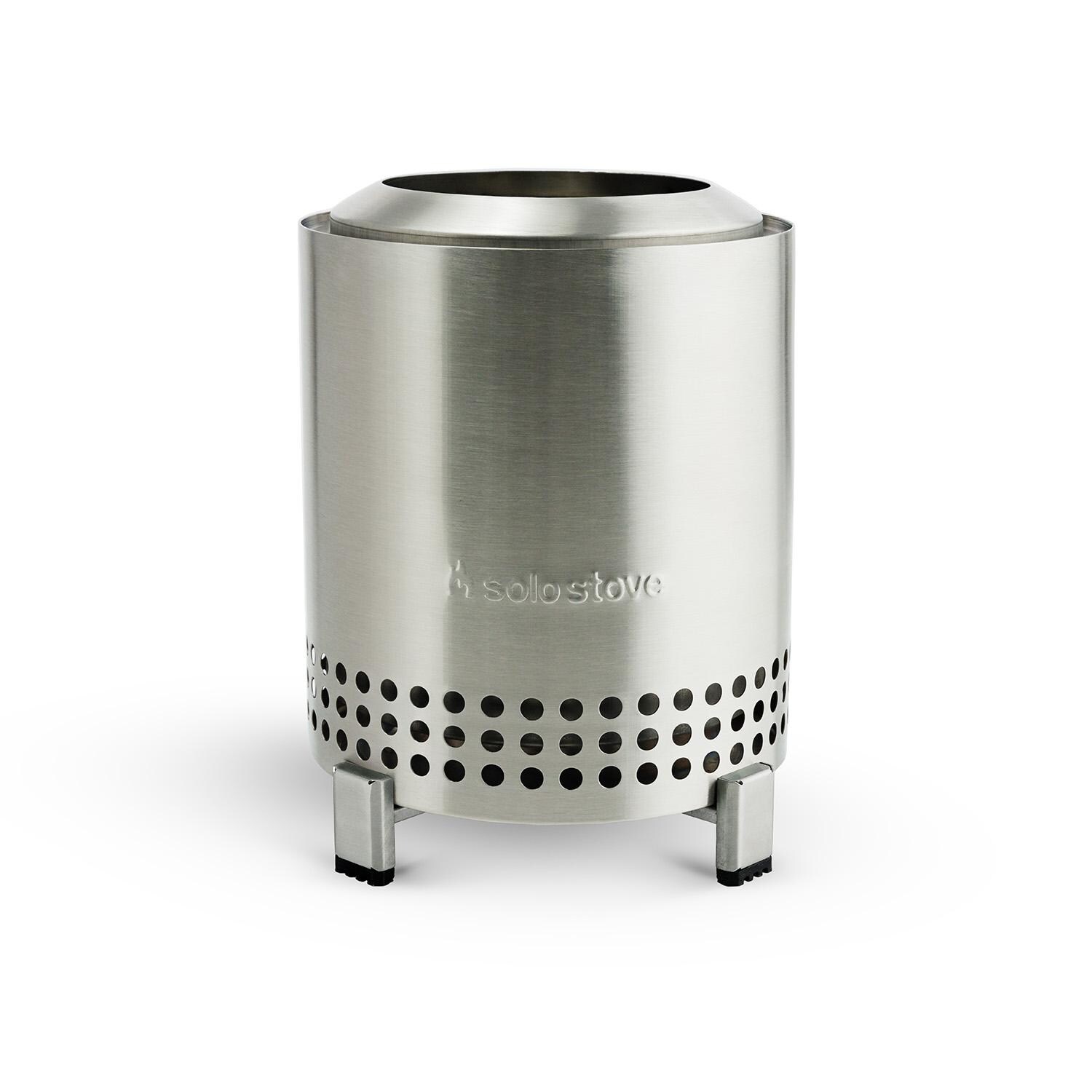 Mesa 5 Inch Round Stainless Steel Wood/Pellet Table-top Fire Pit in Stainless Steel by Solo Stove