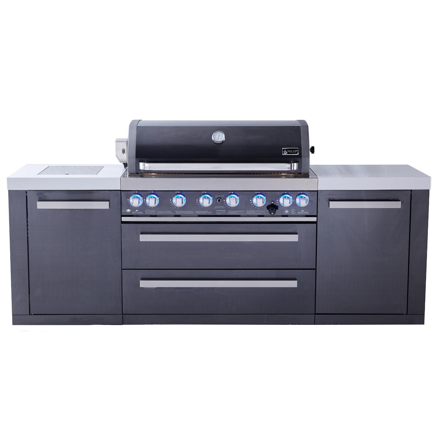 ☆【molvany】豪華✨5点セット☆ Mont Alpi Black Series 8 Ft Natural Gas Outdoor Kitchen Island w